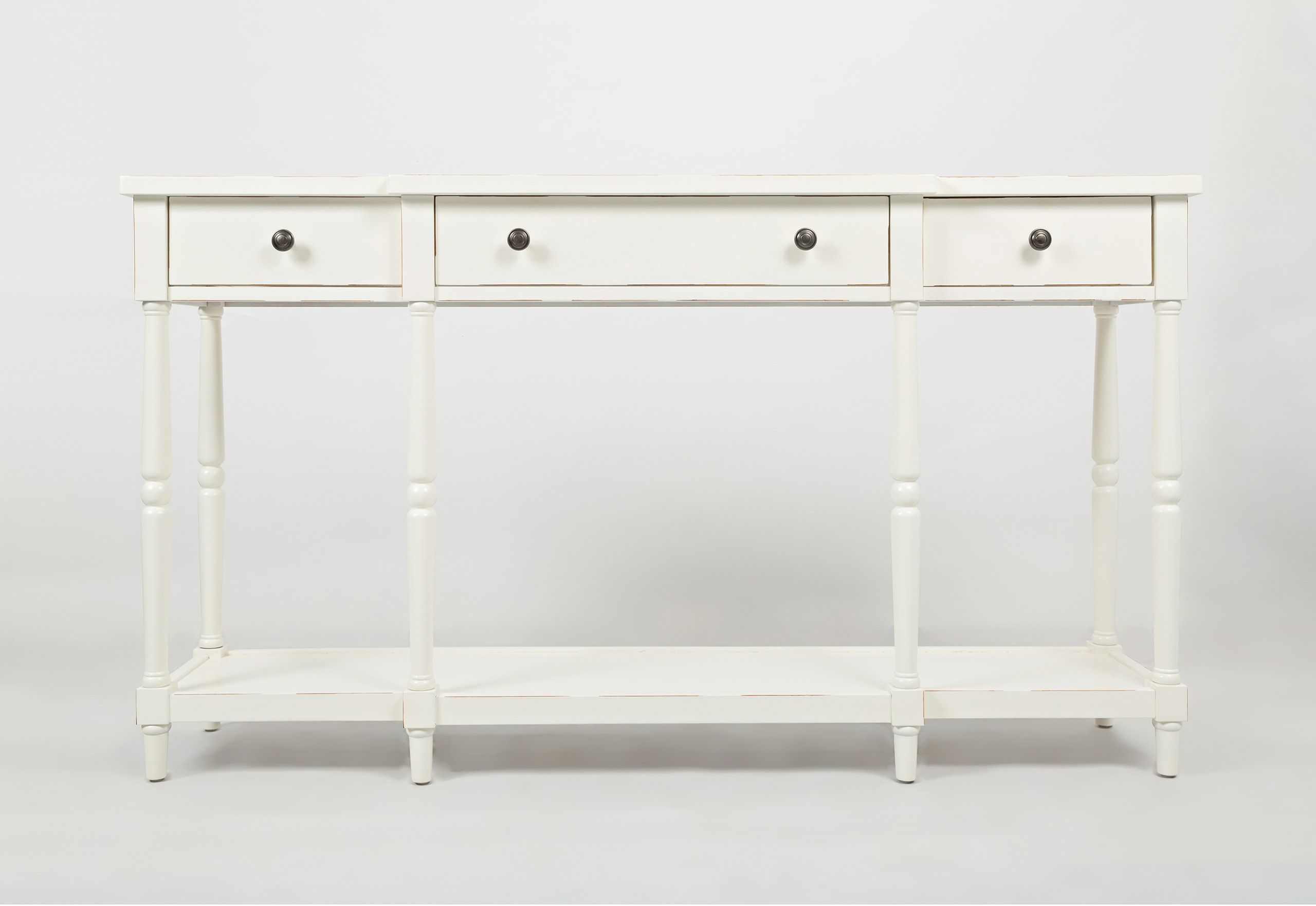 Stately Home 60 Inch Sofa Table In Antique White