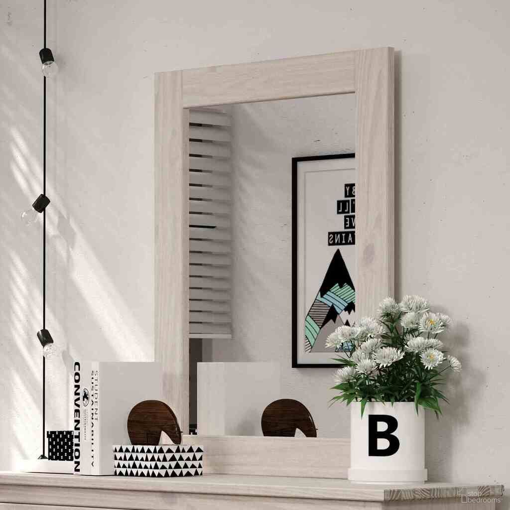 The appearance of Stavros Mirror In White designed by Furniture of America in the rustic / southwestern interior design. This white piece of furniture  was selected by 1StopBedrooms from Stavros Collection to add a touch of cosiness and style into your home. Sku: AM7002WH-M. Material: Solid Wood.