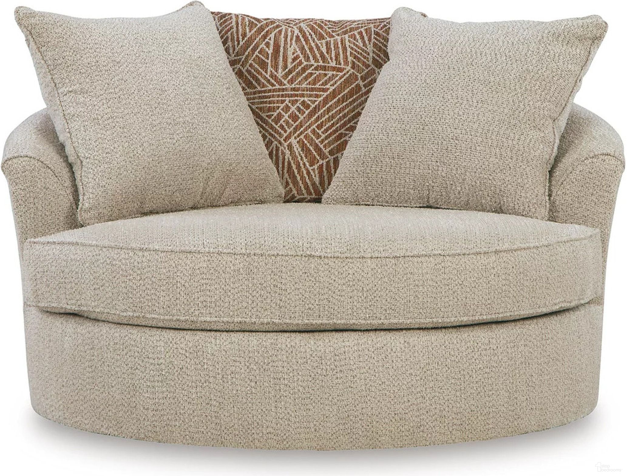The appearance of Steelwater Retreat Oversized Swivel Accent Chair In Latte designed by Signature Design by Ashley in the transitional interior design. This latte piece of furniture was selected by 1StopBedrooms from Steelwater Retreat Collection to add a touch of cosiness and style into your home. Sku: 6670421. Material: Fabric.