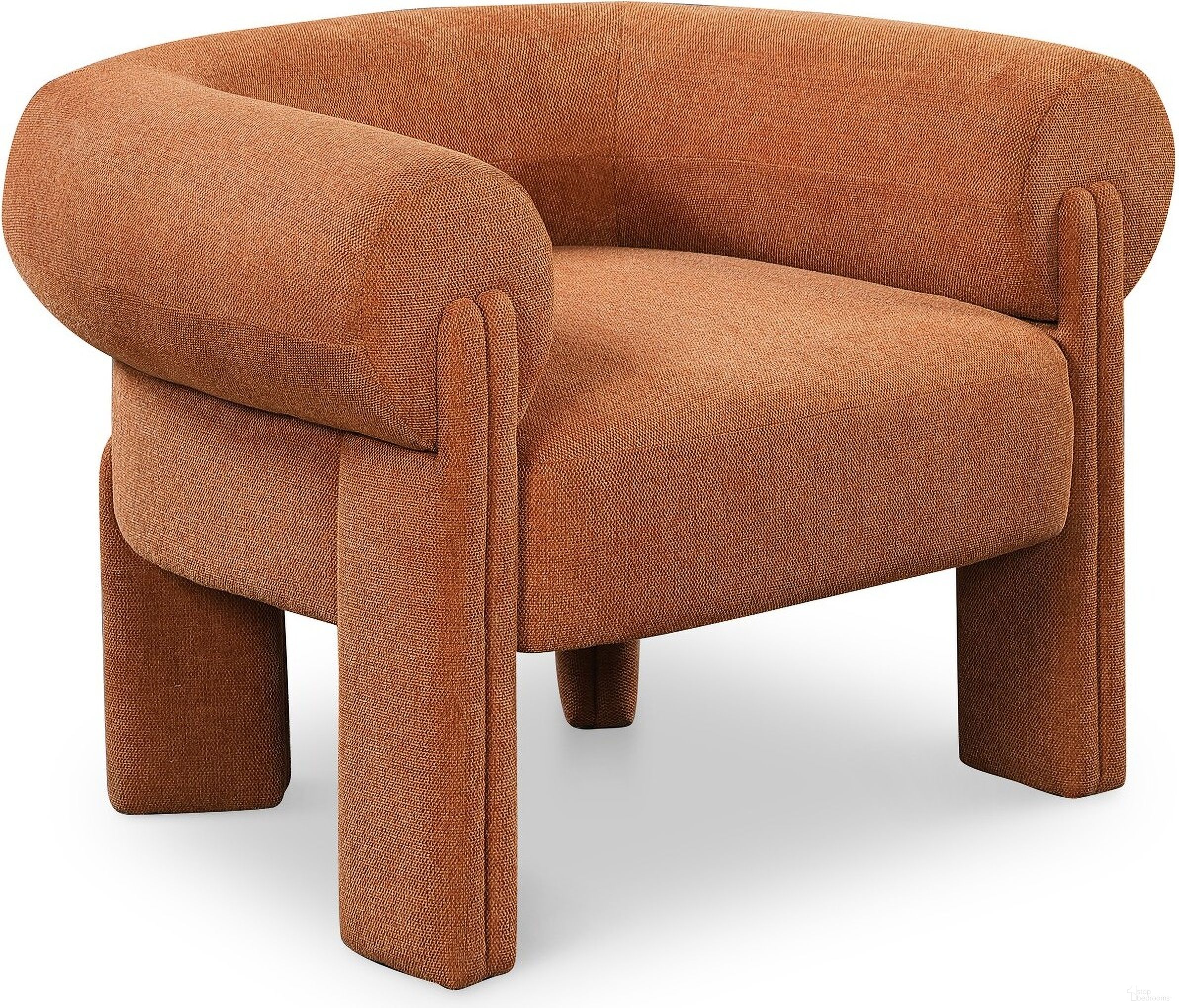 The appearance of Stefano Polyester Fabric Accent Chair In Cognac designed by Meridian in the modern / contemporary interior design. This cognac piece of furniture was selected by 1StopBedrooms from Stefano Collection to add a touch of cosiness and style into your home. Sku: 482Cognac. Material: Wood.
