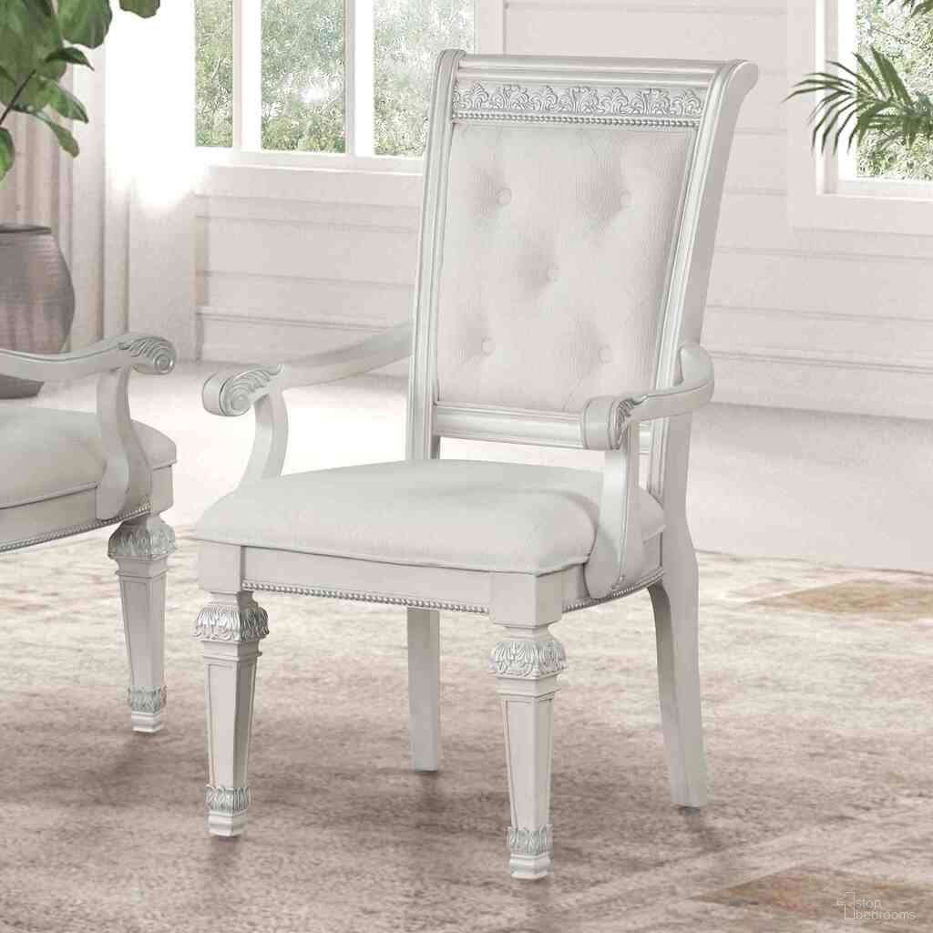 The appearance of Stella Mia Arm Chair Set of 2 In Ivory designed by Furniture of America in the traditional interior design. This ivory piece of furniture was selected by 1StopBedrooms from Stella Mia Collection to add a touch of cosiness and style into your home. Sku: FM31000WH-AC-2PK. Chair Type: Arm Chair. Material: Solid Rubberwood.