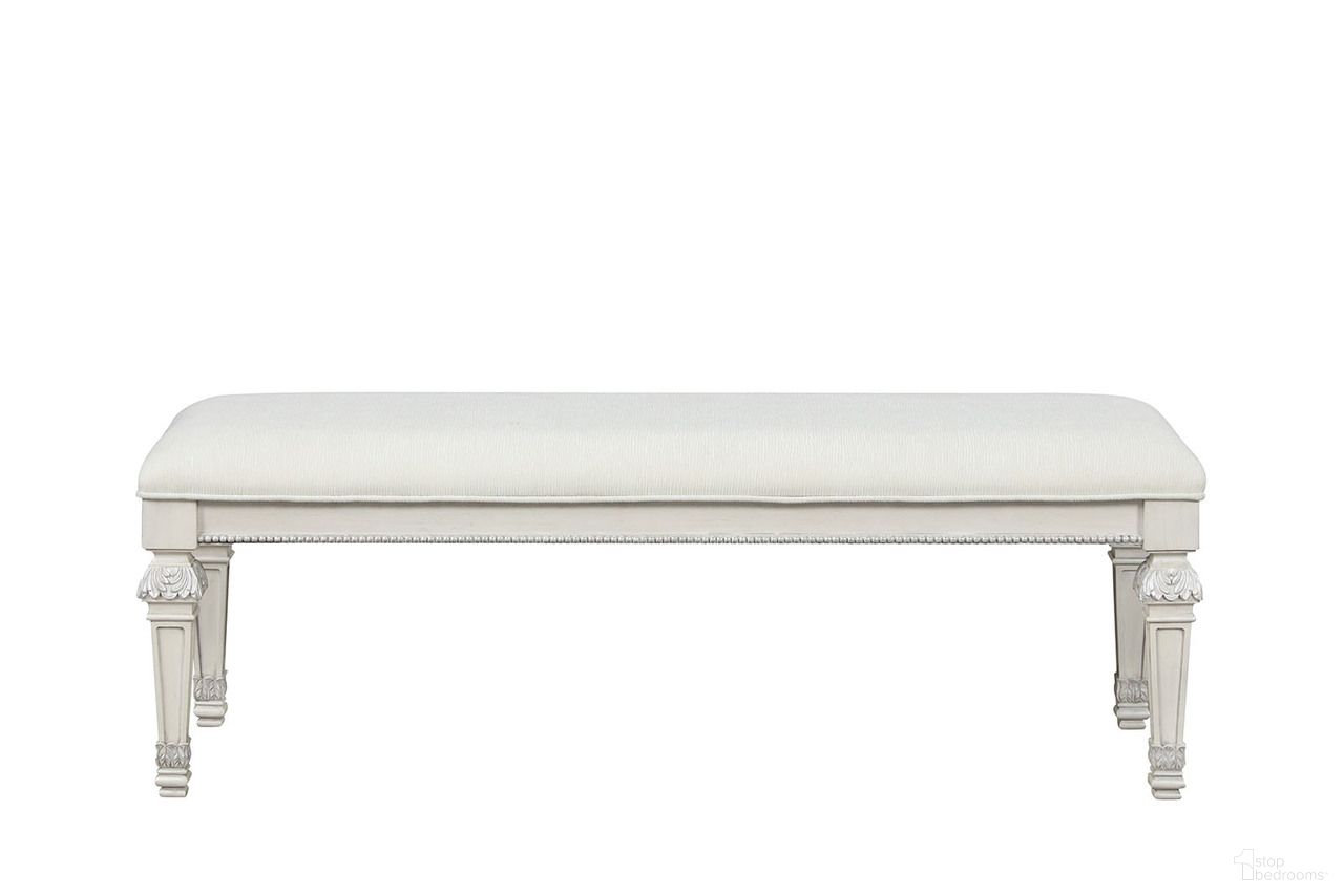 The appearance of Stella Mia Bench In Creamy White designed by Furniture of America in the traditional interior design. This creamy white piece of furniture was selected by 1StopBedrooms from Stella Mia Collection to add a touch of cosiness and style into your home. Sku: FM70000WH-BN. Material: Pine Wood.