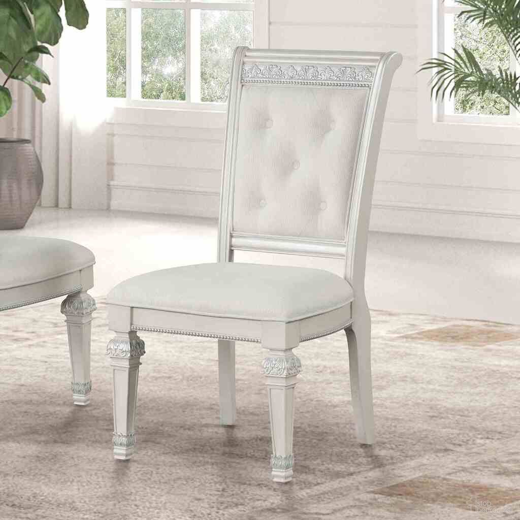 The appearance of Stella Mia Side Chair Set of 2 In Ivory designed by Furniture of America in the traditional interior design. This ivory piece of furniture was selected by 1StopBedrooms from Stella Mia Collection to add a touch of cosiness and style into your home. Sku: FM31000WH-SC-2PK. Material: Solid Rubberwood. Chair Type: Side Chair.