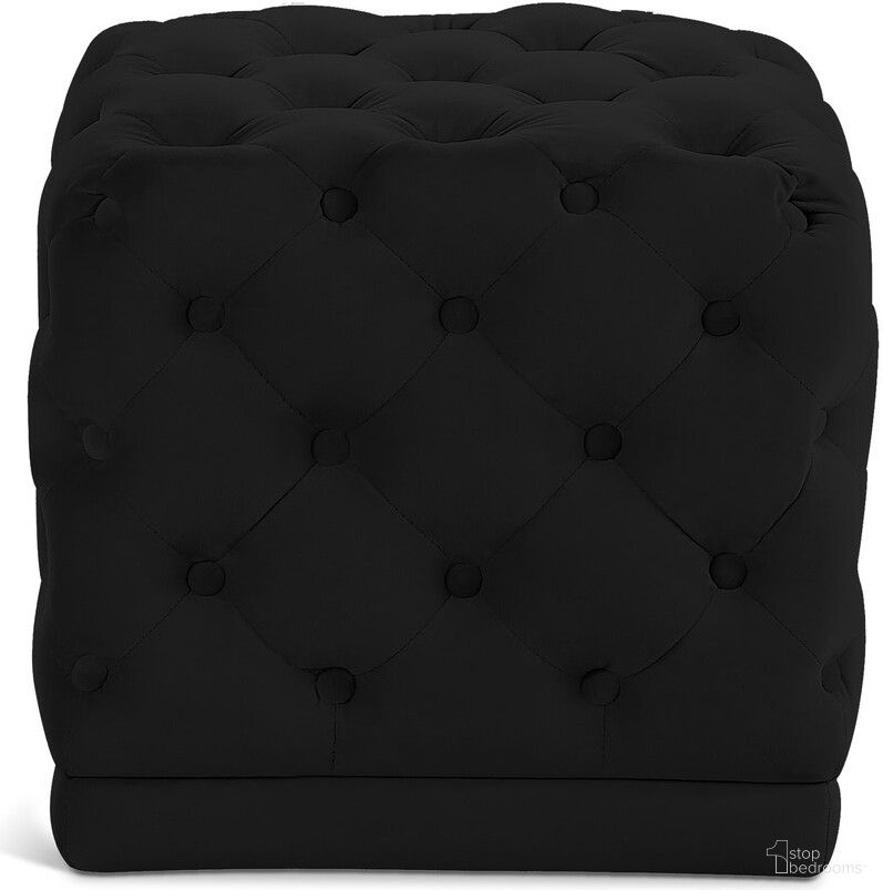 The appearance of Stella Velvet Ottoman/Stool In Black designed by Meridian in the modern / contemporary interior design. This black piece of furniture was selected by 1StopBedrooms from Stella Collection to add a touch of cosiness and style into your home. Sku: 137Black. Material: Velvet.