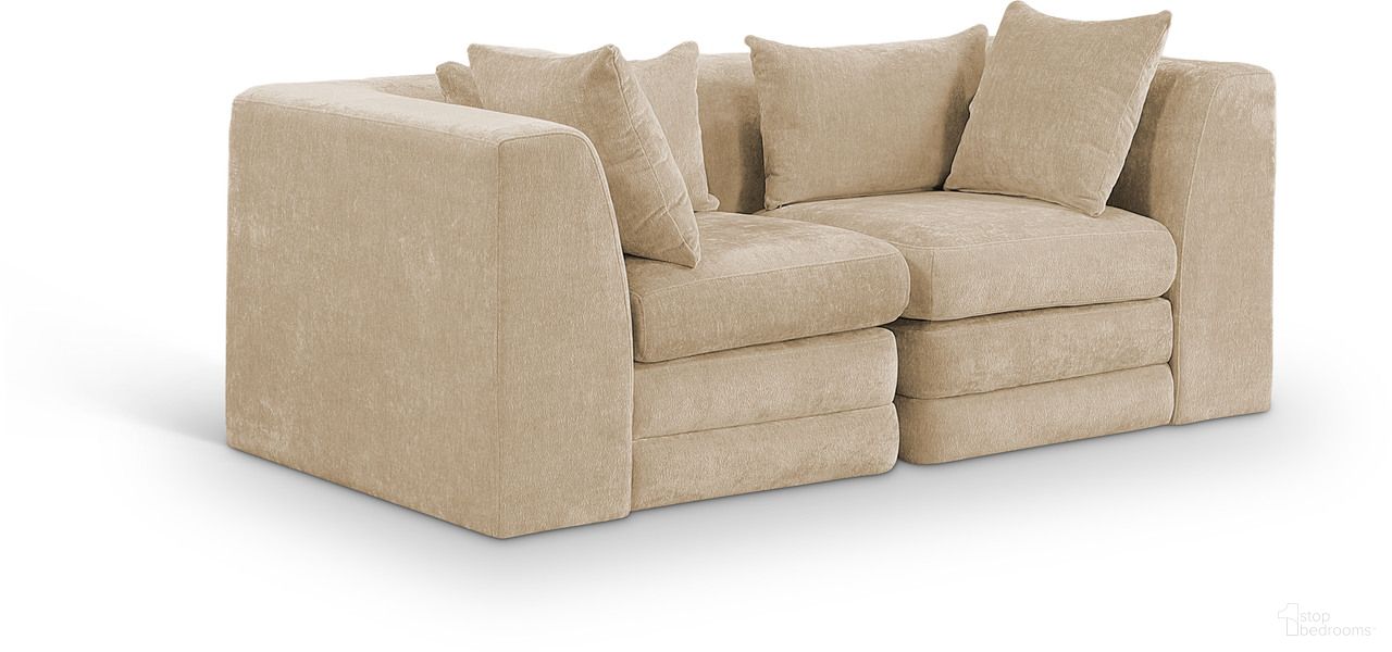The appearance of Stellar 76 Inch Chenille Fabric Upholstered 2 Piece Modular Loveseat In Beige designed by Meridian in the modern / contemporary interior design. This beige piece of furniture was selected by 1StopBedrooms from Stellar Collection to add a touch of cosiness and style into your home. Sku: 608Beige-Corner;608Beige-Corner. Material: Chenille.