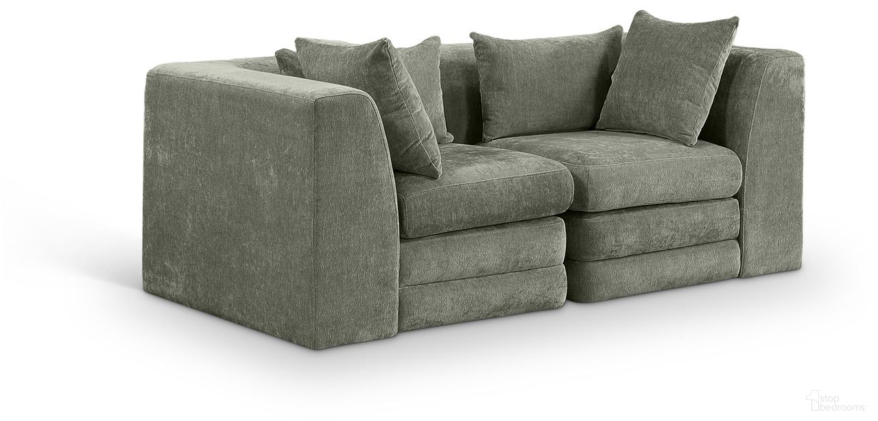 The appearance of Stellar 76 Inch Chenille Fabric Upholstered 2 Piece Modular Loveseat In Green designed by Meridian in the modern / contemporary interior design. This green piece of furniture was selected by 1StopBedrooms from Stellar Collection to add a touch of cosiness and style into your home. Sku: 608Green-Corner;608Green-Corner. Material: Chenille.