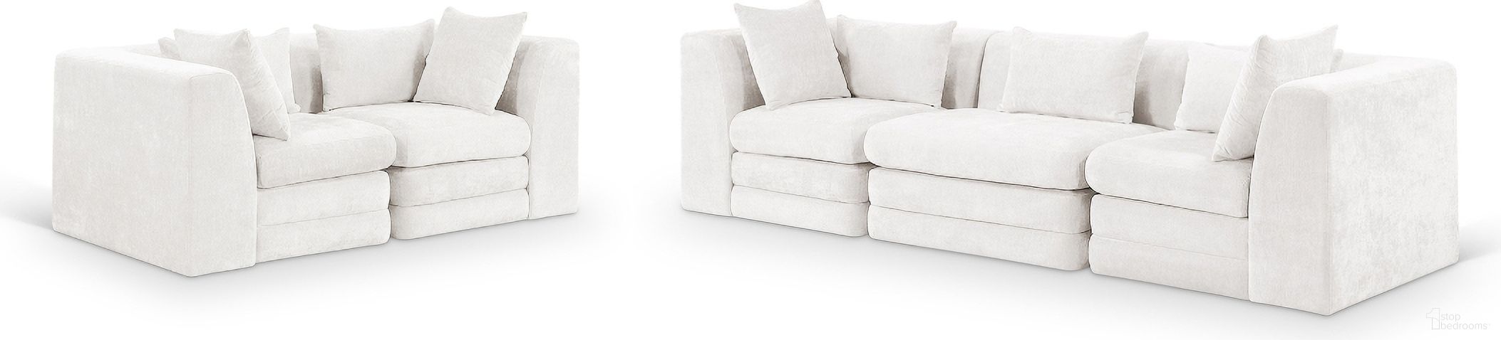 The appearance of Stellar Chenille Fabric Upholstered Modular Living Room Set In Cream designed by Meridian in the modern / contemporary interior design. This cream piece of furniture was selected by 1StopBedrooms from Stellar Collection to add a touch of cosiness and style into your home. Sku: 608Cream-Armless;608Cream-Corner;608Cream-Corner;608Cream-Corner;608Cream-Corner. Material: Chenille.