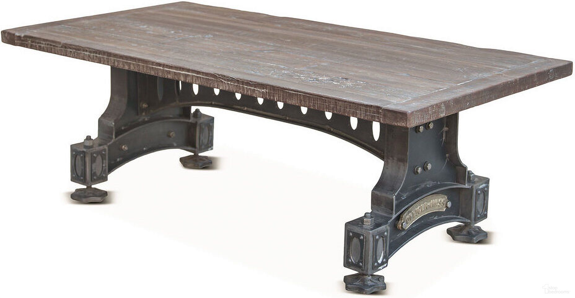 The appearance of Sterling 53 Inch Coffee Table with Cast Iron and Teak In Gray designed by Home Trends and Design in the industrial interior design. This gray piece of furniture was selected by 1StopBedrooms from Sterling Collection to add a touch of cosiness and style into your home. Sku: ZWOMCT53F. Material: Cast Iron.