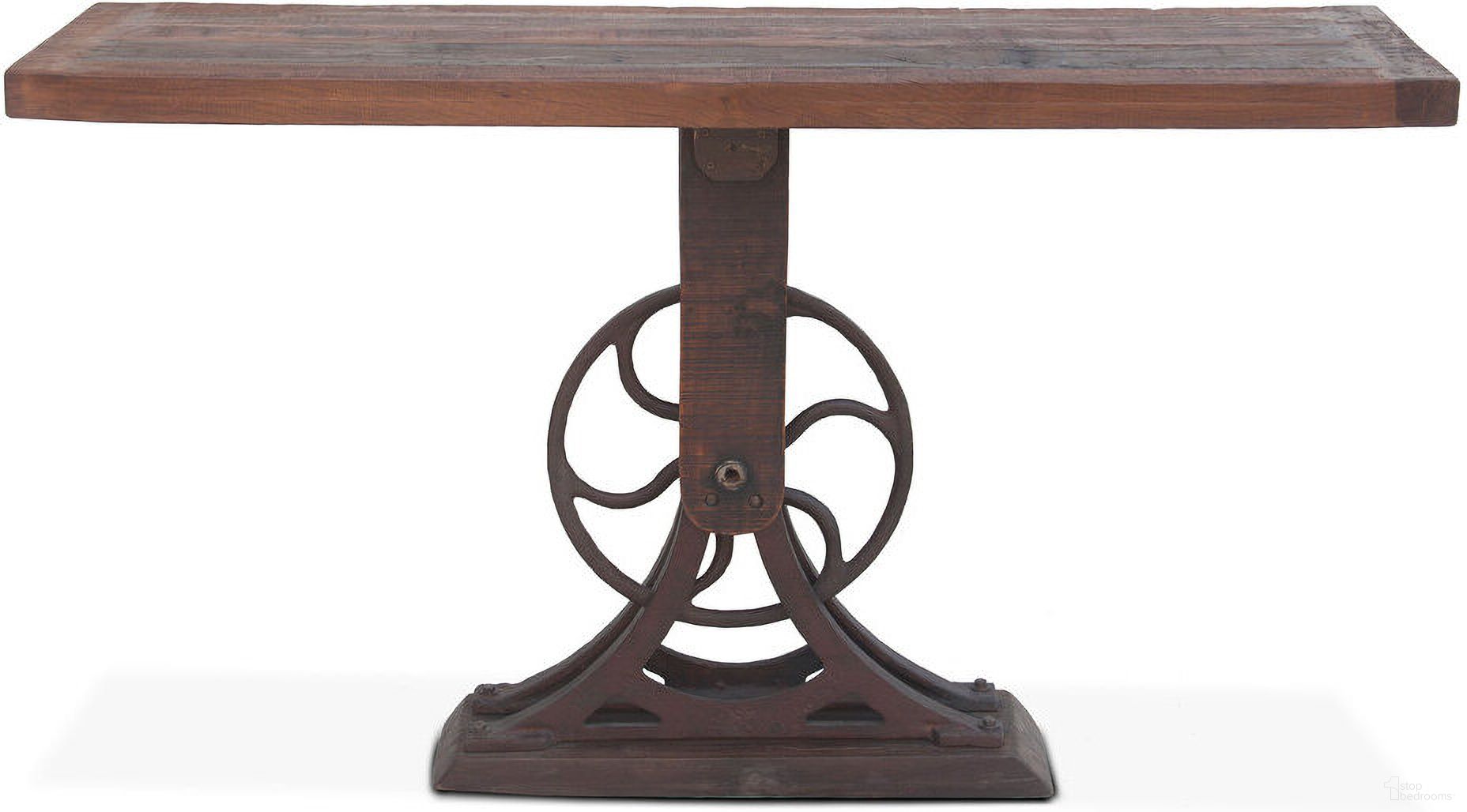 Sterling 56 Inch Console Table with Cast Iron and Teak In Brown