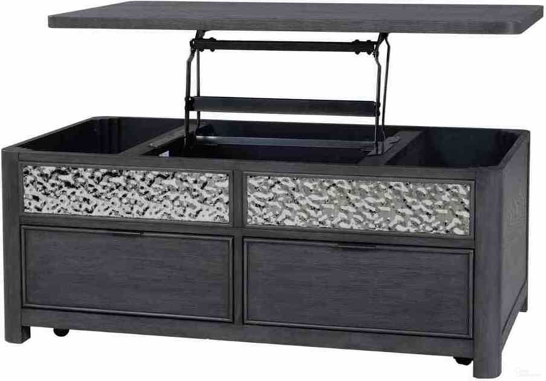 The appearance of Sterling West Lift-Up Cocktail Table withCasters In Ash Gray designed by Furniture of America in the modern / contemporary interior design. This ash gray piece of furniture  was selected by 1StopBedrooms from Sterling West Collection to add a touch of cosiness and style into your home. Sku: FM49001ES-CL. Material: Rubberwood.