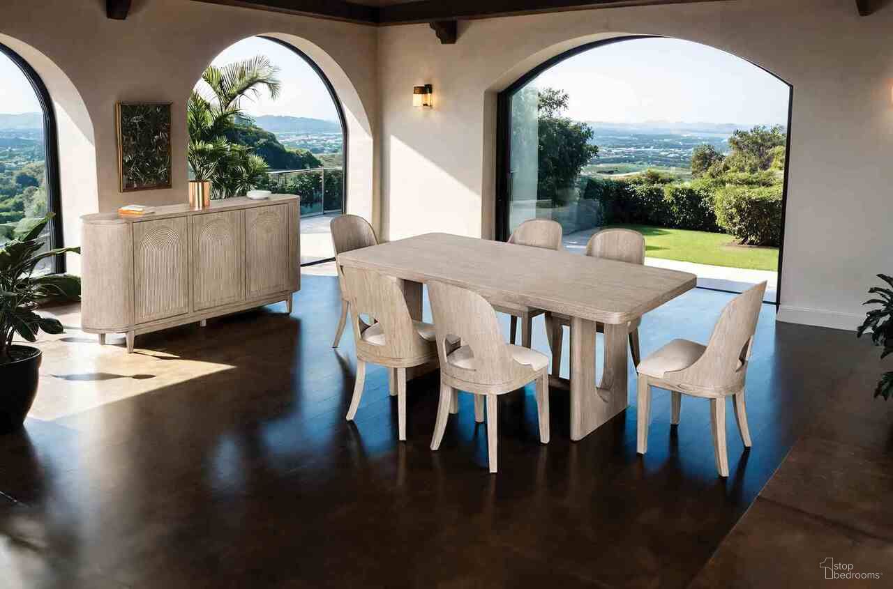 The appearance of Sterling West Rectangular Dining Room Set In White Oak designed by Furniture of America in the modern / contemporary interior design. This white oak piece of furniture  was selected by 1StopBedrooms from Sterling West Collection to add a touch of cosiness and style into your home. Sku: FM39004AK-T;FM39004AK-SC-2PK. Table Top Shape: Rectangular. Material: Engineered Wood. Size: 43" x 80".
