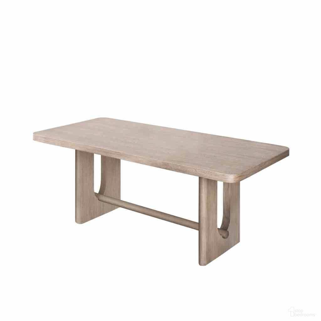 The appearance of Sterling West Rectangular Dining Table In White Oak designed by Furniture of America in the modern / contemporary interior design. This white oak piece of furniture  was selected by 1StopBedrooms from Sterling West Collection to add a touch of cosiness and style into your home. Sku: FM39004AK-T. Table Base Style: Trestle. Table Top Shape: Rectangular. Material: Solid Rubberwood. Size: 43" x 80".