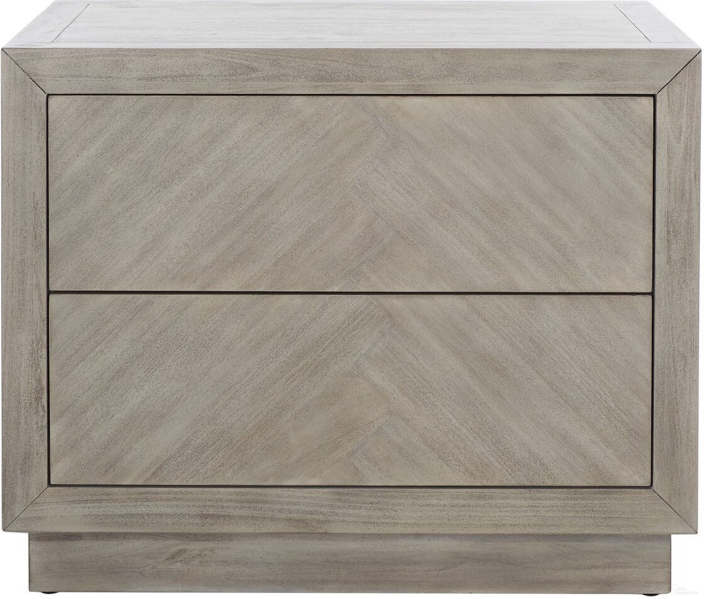 Steve 2 Drawer Wood Nightstand In Light Grey