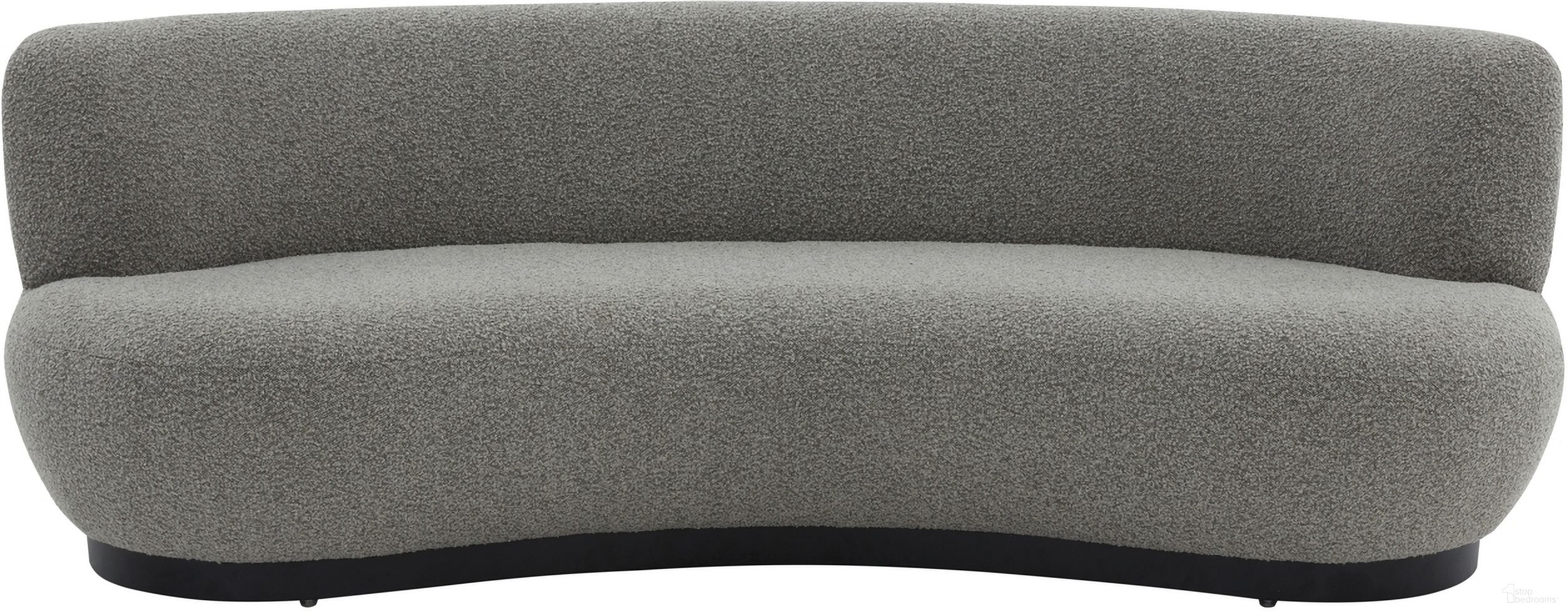The appearance of Stevie Boucle Curved Back Sofa In Light Grey and Black designed by Safavieh Couture in the modern / contemporary interior design. This light grey and black piece of furniture was selected by 1StopBedrooms from Stevie Collection to add a touch of cosiness and style into your home. Sku: SFV4766B. Material: Boucle.