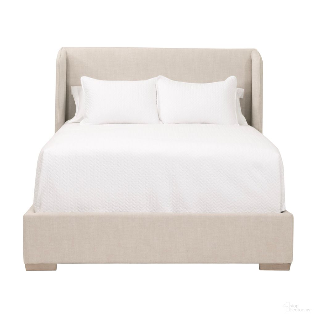 Stewart Standard King Upholstered Bed In Bisque and Natural Gray