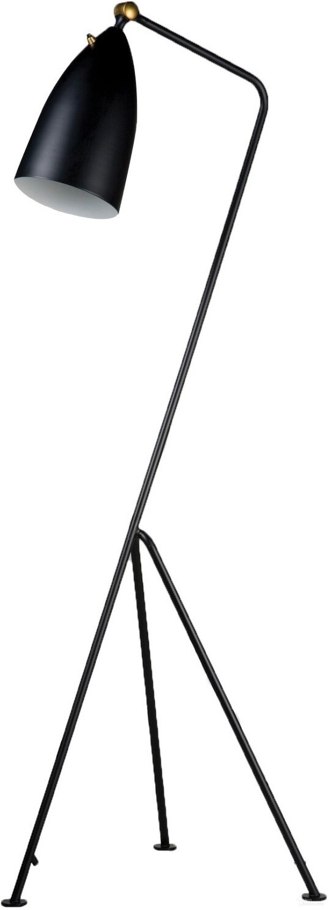 Stickman Matte Black Aluminum Shade and Metal Frame Floor Lamp
