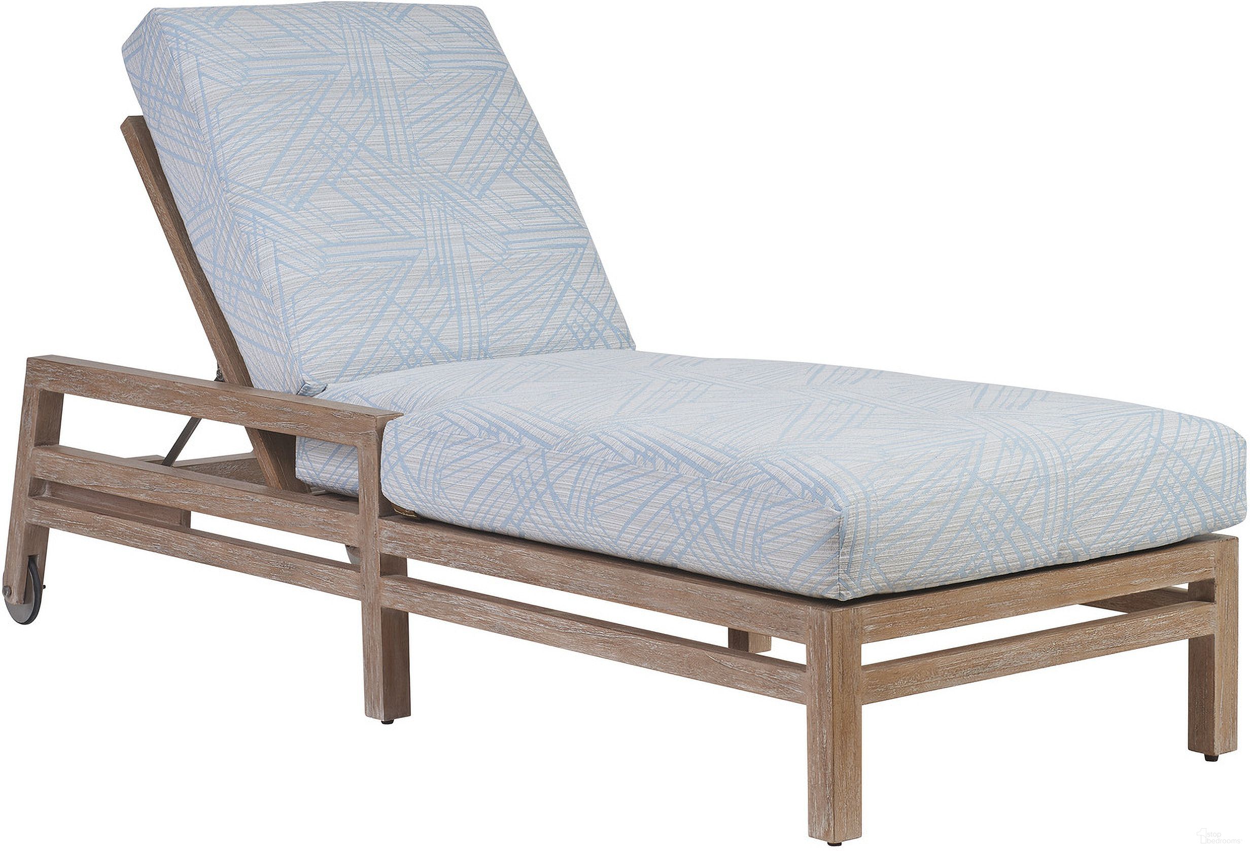 The appearance of Stillwater Cove Chaise Lounge designed by Tommy Bahama in the modern / contemporary interior design. This blue/aqua piece of furniture  was selected by 1StopBedrooms from Stillwater Cove Collection to add a touch of cosiness and style into your home. Sku: 3450-75-40. Material: Fabric.