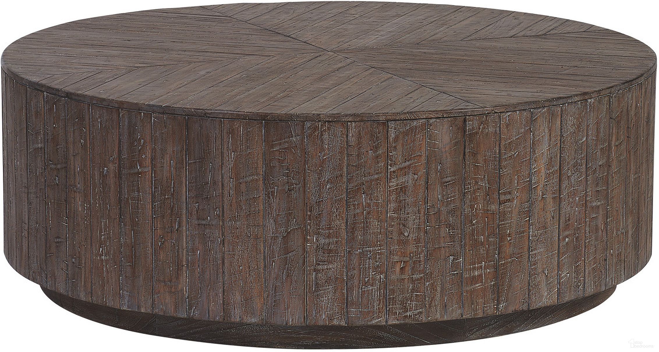 The appearance of Stillwater Cove Round Cocktail Table In Taupe designed by Tommy Bahama in the modern / contemporary interior design. This taupe piece of furniture was selected by 1StopBedrooms from Stillwater Cove Collection to add a touch of cosiness and style into your home. Sku: 3450-943. Table Top Shape: Round. Material: Teak.