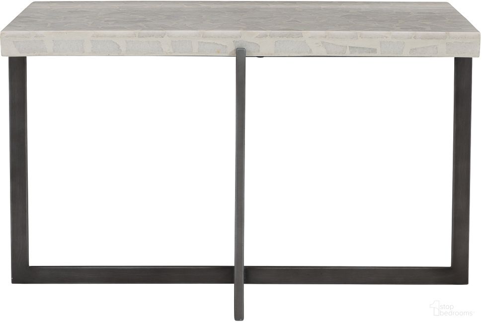 The appearance of Stillwater Large Outdoor Cocktail Table designed by Bernhardt in the modern / contemporary interior design. This flint gray/terrazzo piece of furniture  was selected by 1StopBedrooms from Stillwater Collection to add a touch of cosiness and style into your home. Sku: X01010. Table Top Shape: Rectangular. Material: Stainless Steel.