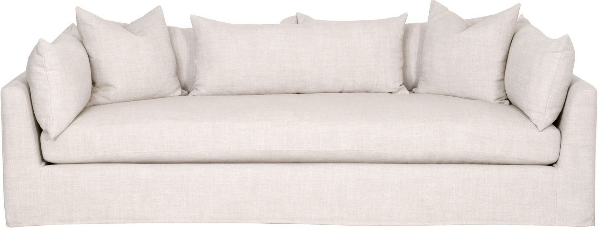 The appearance of Stitch and Hand Haven 96 Inch Lounge Slipcover Sofa In Bisque and Espresso designed by Essentials For Living in the transitional interior design. This bisque/espresso piece of furniture  was selected by 1StopBedrooms from Stitch & Hand Collection to add a touch of cosiness and style into your home. Sku: 6606-3.BISQ. Material: Birch Wood.
