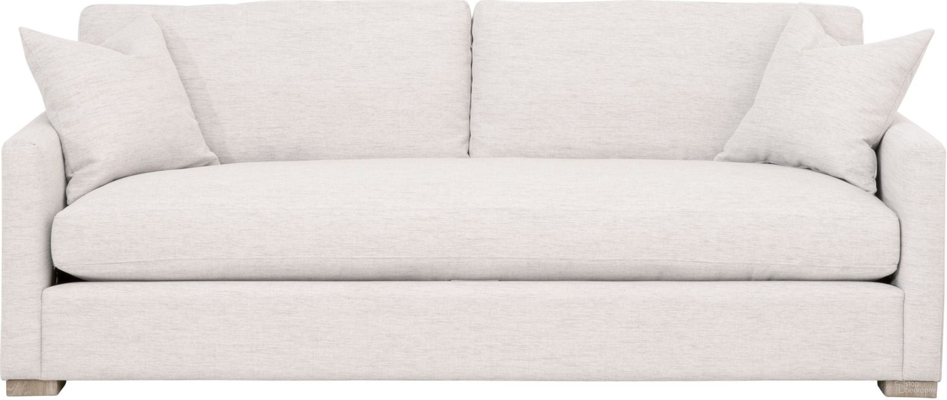 The appearance of Stitch and Hand Clara 86 Inch Slim Arm Sofa In Stone Basketweave and Natural Gray designed by Essentials For Living in the transitional interior design. This stone basketweave/natural gray piece of furniture was selected by 1StopBedrooms from Stitch & Hand Collection to add a touch of cosiness and style into your home. Sku: 6620-3.STO-BSK/NG. Material: Oak Wood.