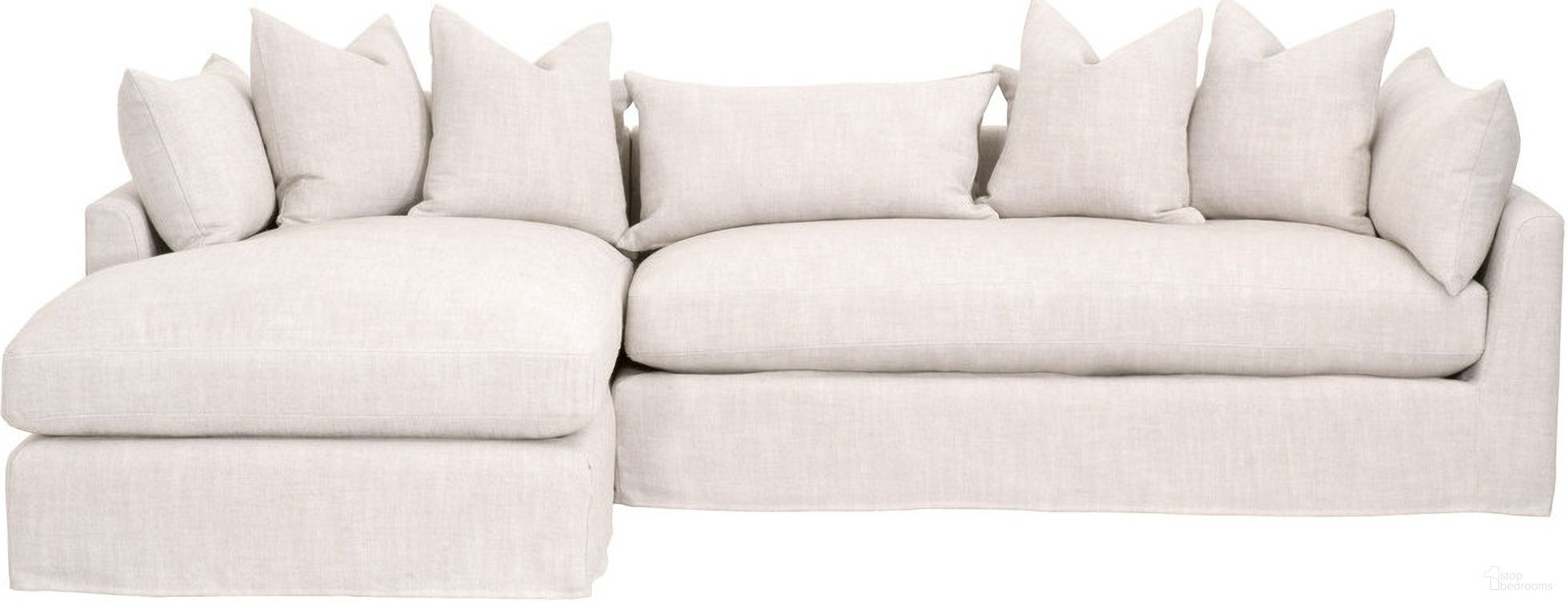 The appearance of Stitch and Hand Haven 110 Inch Lounge Slipcover LF Sectional In Bisque and Espresso designed by Essentials For Living in the transitional interior design. This bisque/espresso piece of furniture was selected by 1StopBedrooms from Stitch & Hand Collection to add a touch of cosiness and style into your home. Sku: 6606-LF.BISQ. Material: Birch Wood.