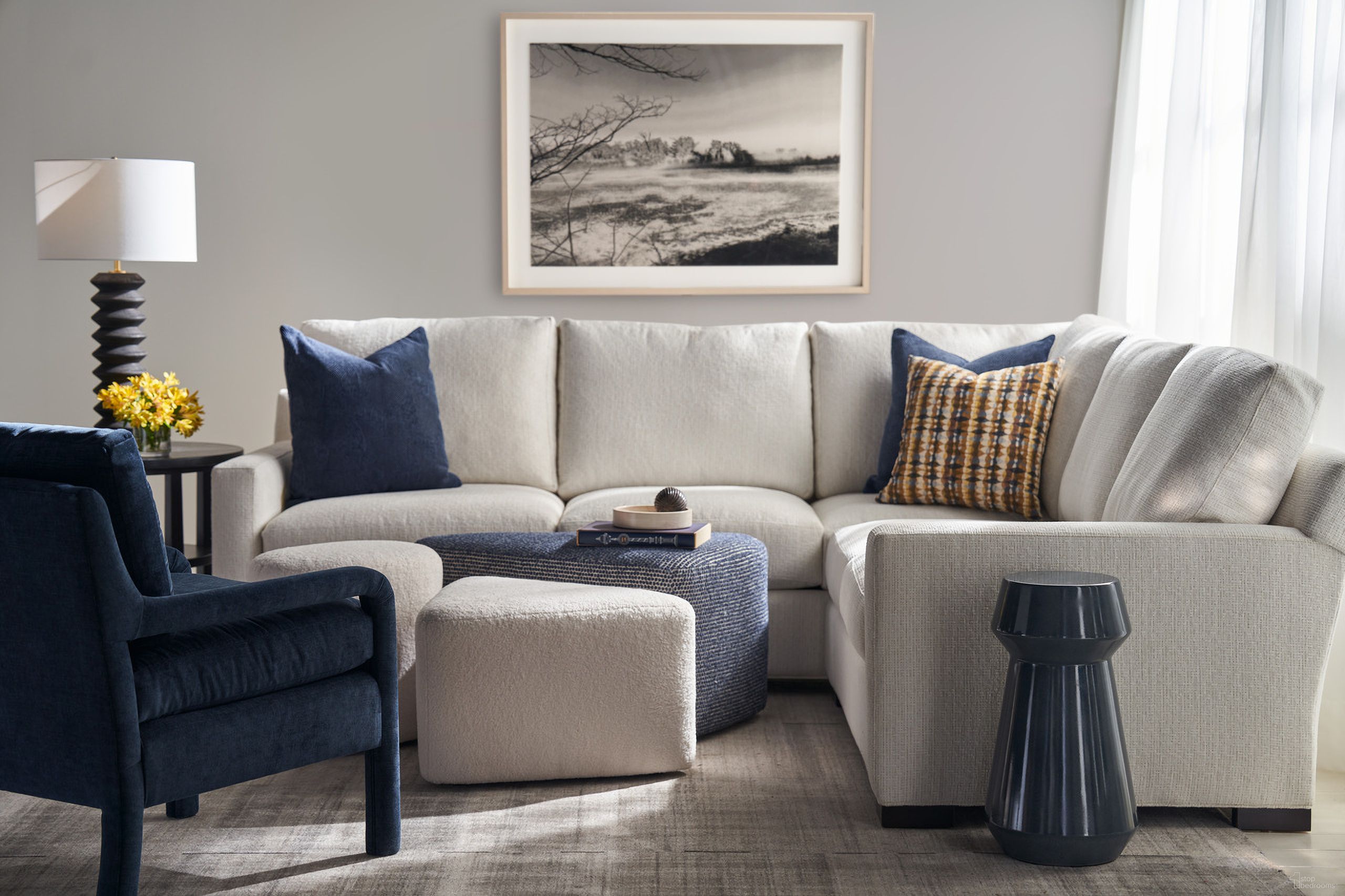 Stocked Charlotte Sectional In White