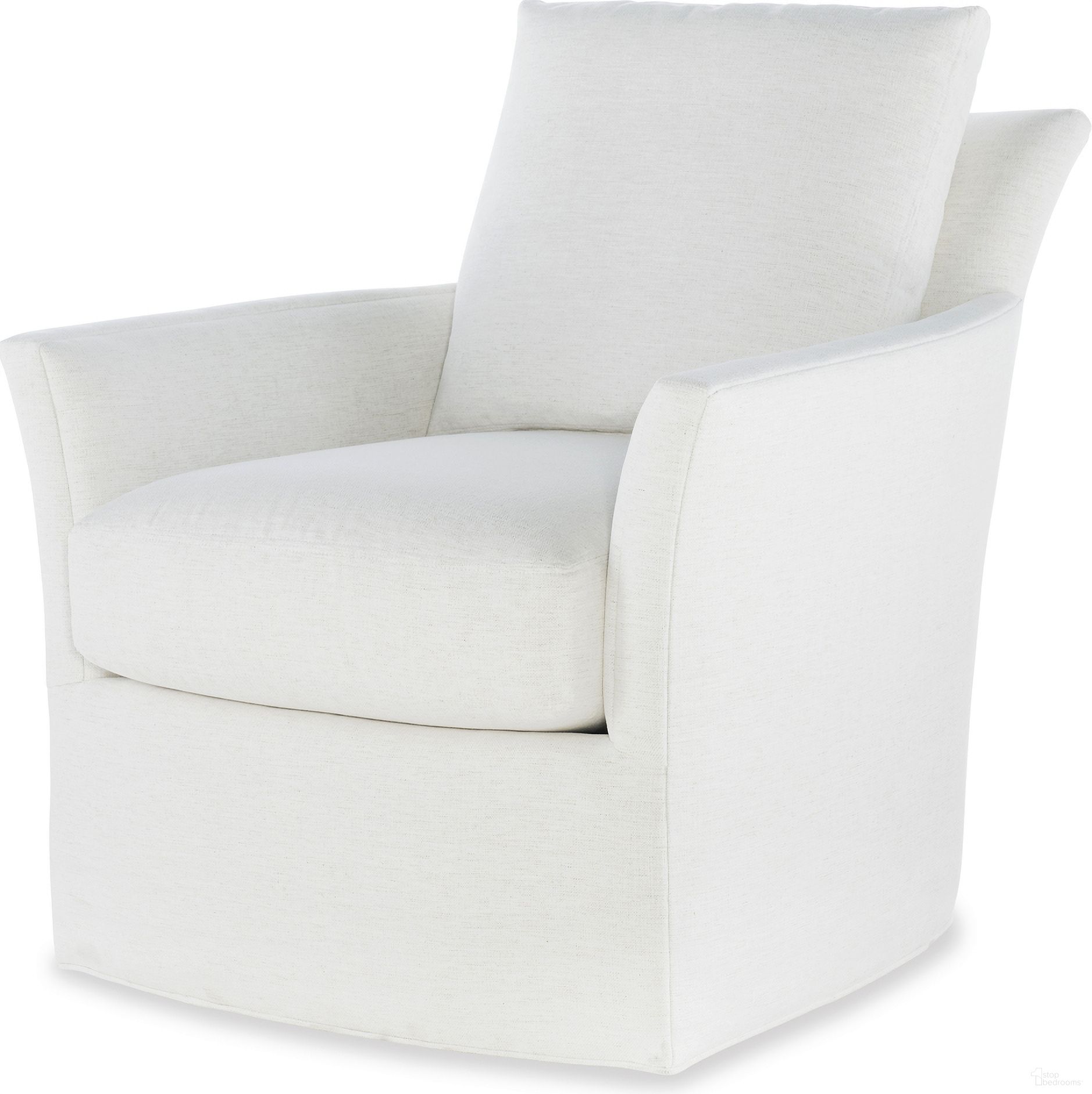 The appearance of Stocked Hunter Swivel Chair In Off White designed by Century Furniture in the interior design. This off white piece of furniture was selected by 1StopBedrooms from Century Home Elegance Collection to add a touch of cosiness and style into your home. Sku: LTD5247-8-V1. Material: Fabric.