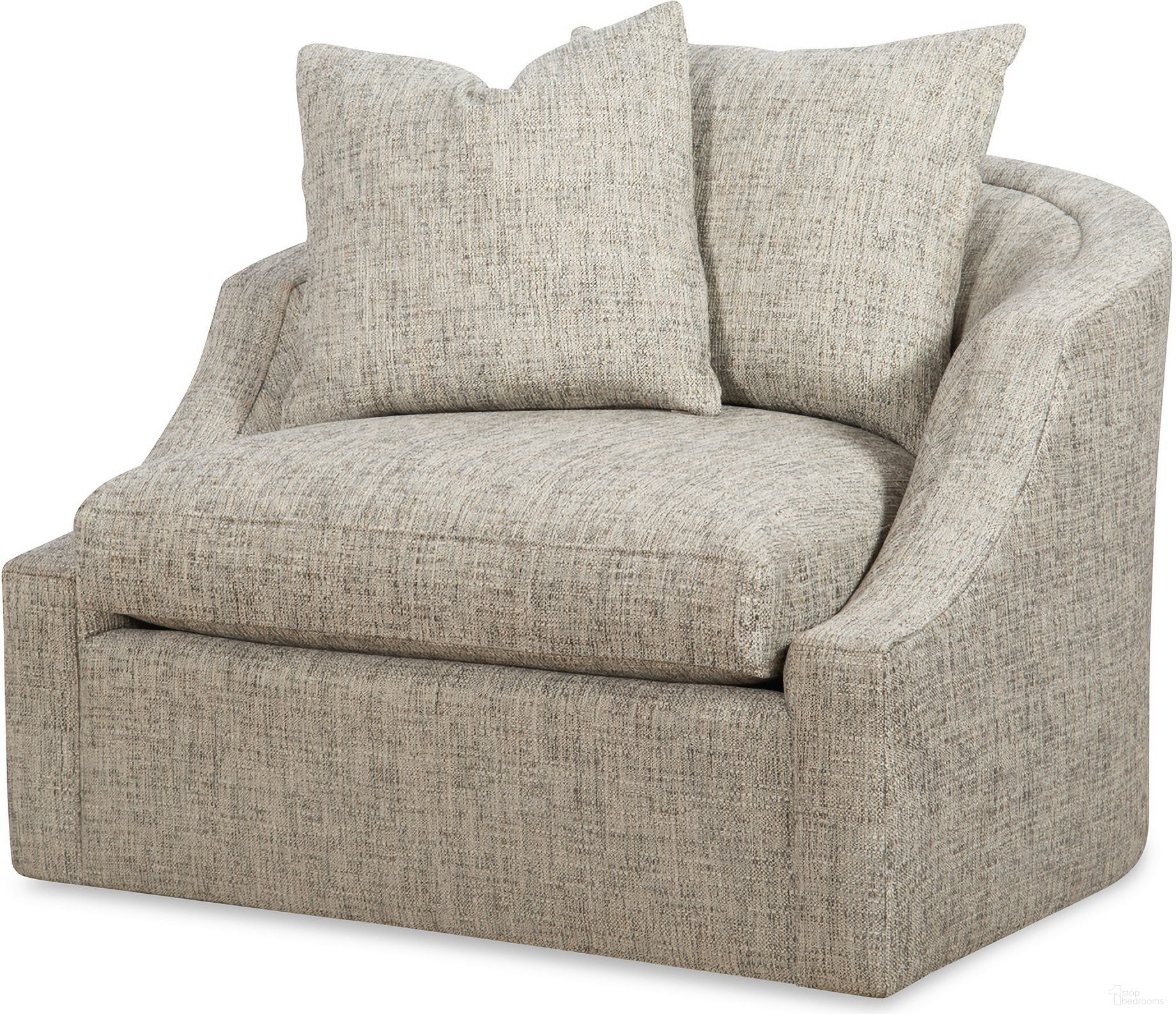 The appearance of Stocked Oliver Swivel Chair In Beige designed by Century Furniture in the modern / contemporary interior design. This beige piece of furniture was selected by 1StopBedrooms from Century Home Elegance Collection to add a touch of cosiness and style into your home. Sku: LTD5289-8-V1. Material: Fabric.