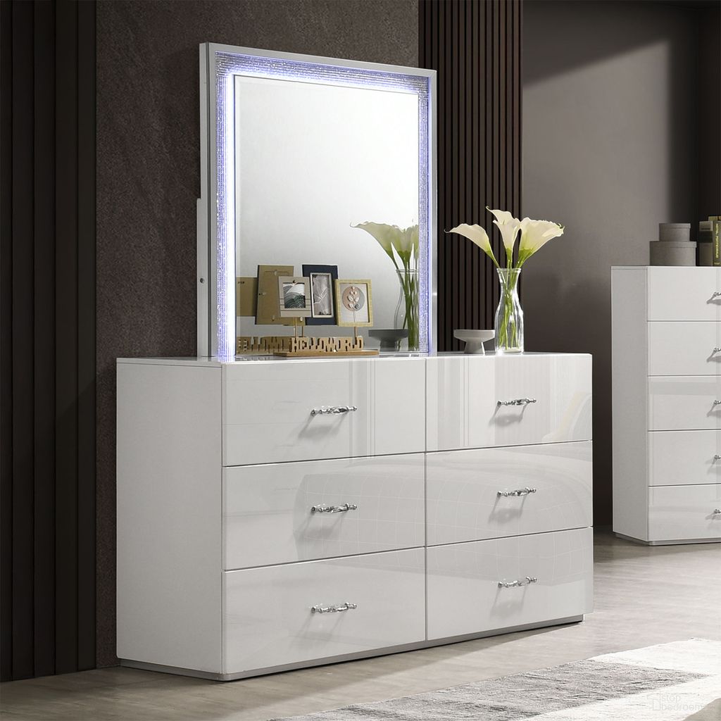 The appearance of Stoholm Mirror with LED In White designed by Furniture of America in the modern / contemporary interior design. This white piece of furniture was selected by 1StopBedrooms from Stoholm Collection to add a touch of cosiness and style into your home. Sku: FM72000WH-M. Material: Stone.