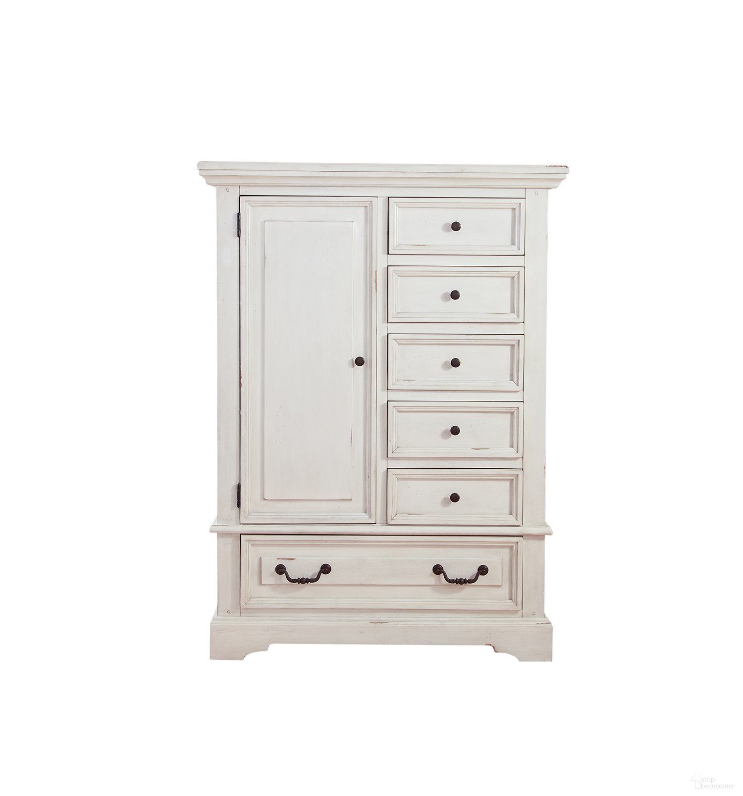 The appearance of Stonebrook Gentlemans Chest (Antique White) designed by American Woodcrafters in the transitional interior design. This antique white piece of furniture  was selected by 1StopBedrooms from Stonebrook Collection to add a touch of cosiness and style into your home. Sku: 7810-181. Material: Wood.