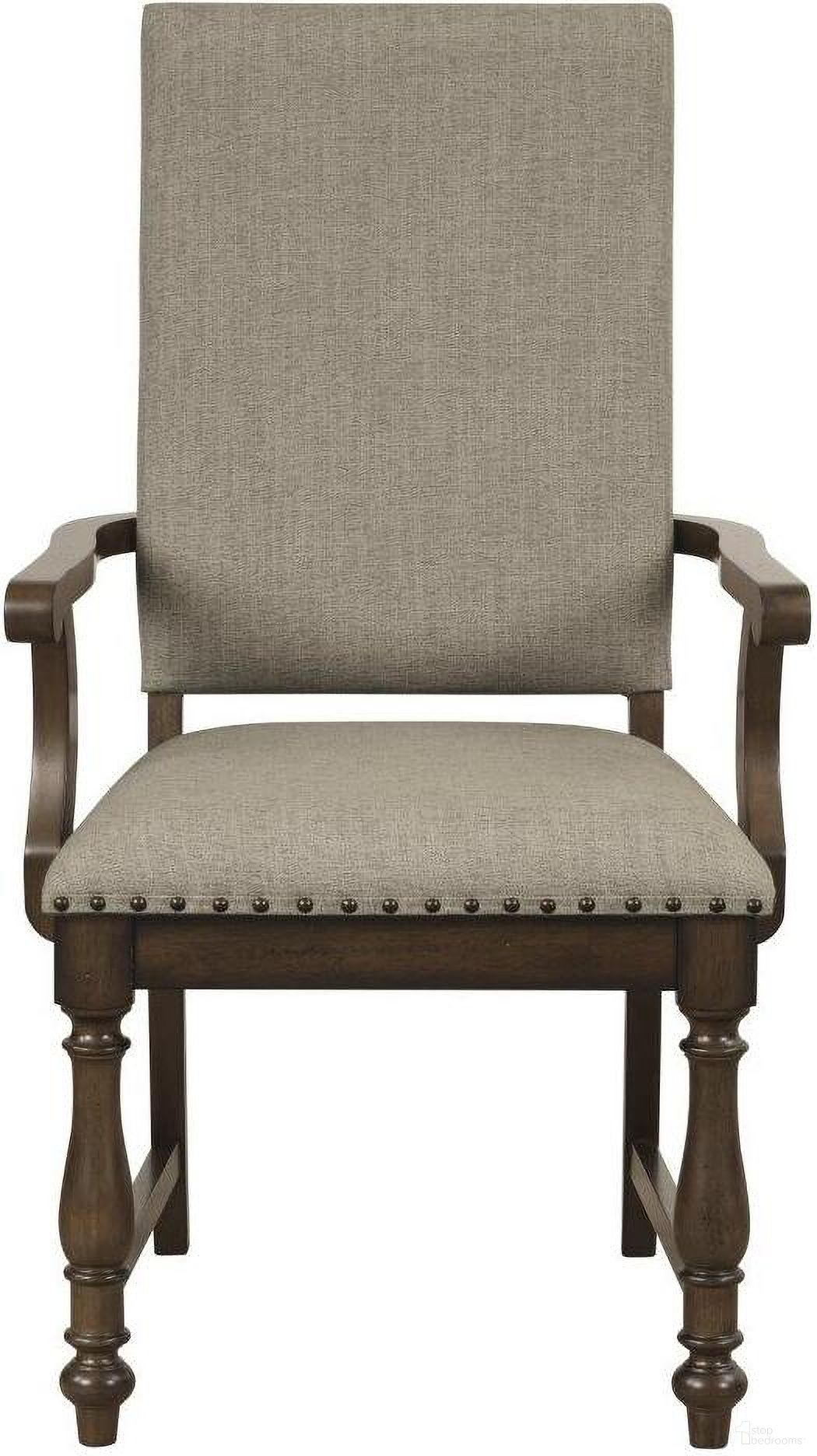 The appearance of Stonington Beige Arm Chair Set Of 2 designed by Homelegance in the transitional interior design. This brown and gray piece of furniture was selected by 1StopBedrooms from Stonington Collection to add a touch of cosiness and style into your home. Sku: 5703A. Material: Textured. Chair Type: Arm Chair.