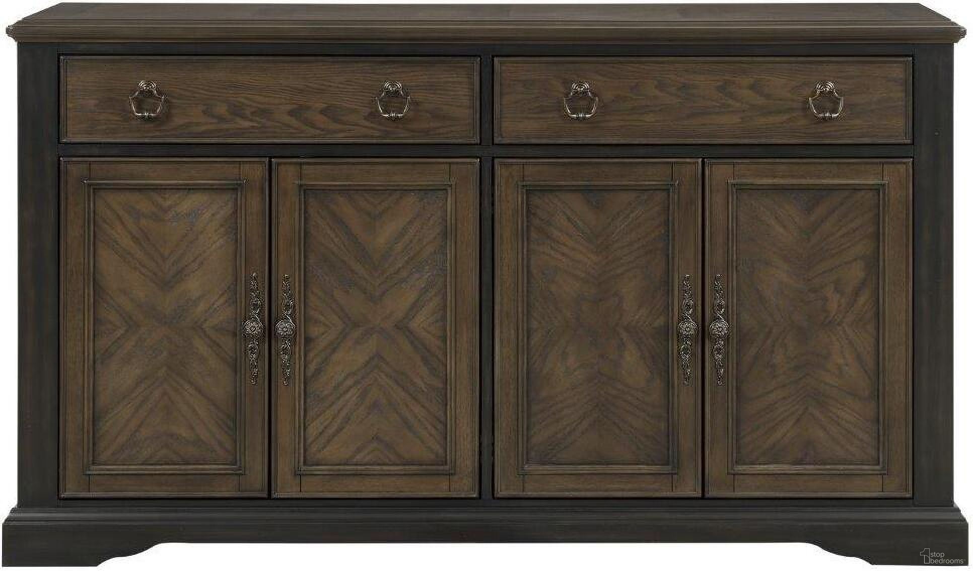 The appearance of Stonington Brown And Charcoal Brown Server designed by Homelegance in the transitional interior design. This brown piece of furniture was selected by 1StopBedrooms from Stonington Collection to add a touch of cosiness and style into your home. Sku: 5703-40. Material: Wood.