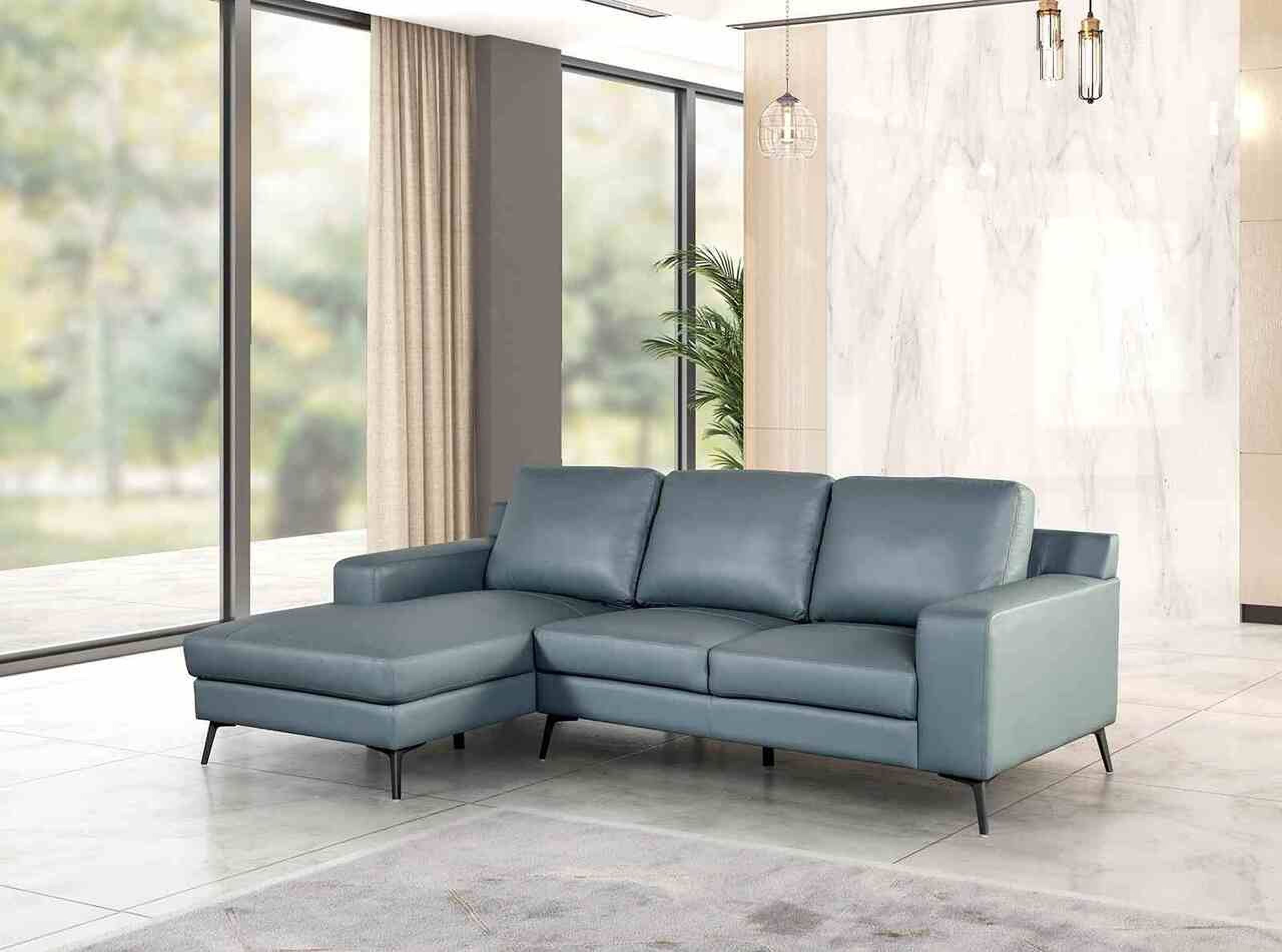 The appearance of Stordal Left Chaise Sectional In Blue designed by Furniture of America in the modern / contemporary interior design. This blue piece of furniture was selected by 1StopBedrooms from Stordal Collection to add a touch of cosiness and style into your home. Sku: FM69004BL-LCE;FM69004BL-RLV. Material: Leather.