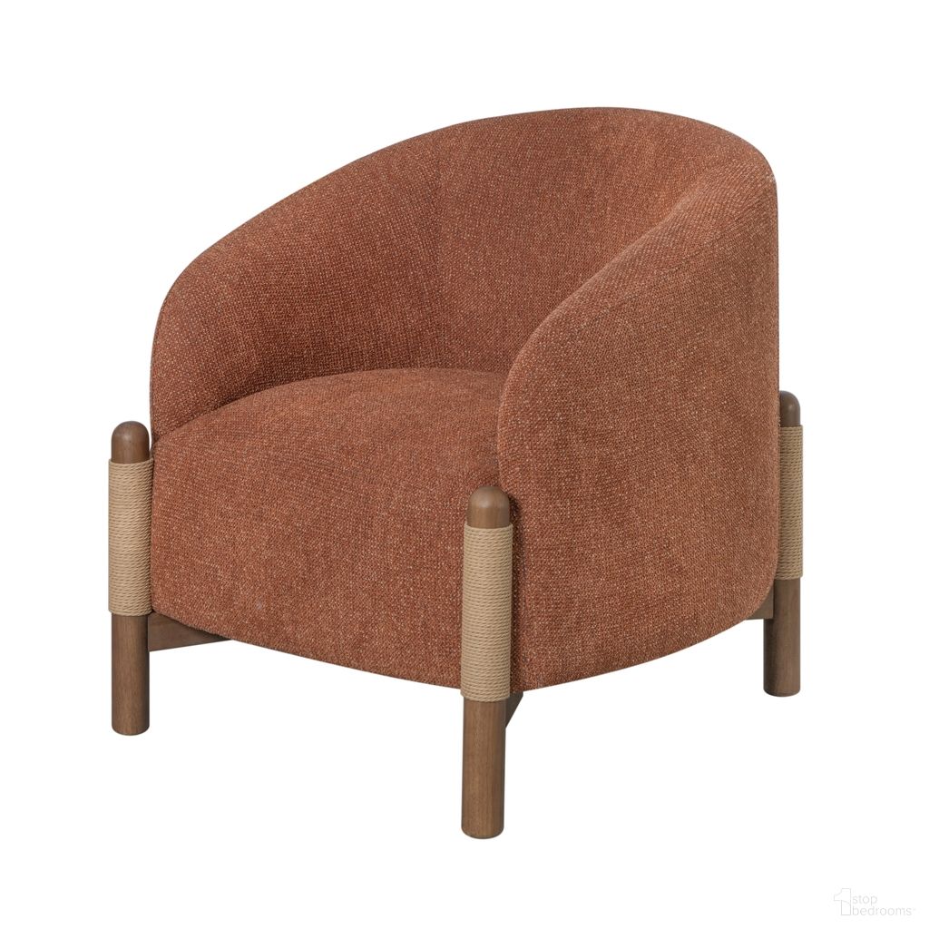 The appearance of Stormy Accent Chair In Salted Rust and Chestnut Brown designed by Armen Living in the modern / contemporary interior design. This salted rust and chestnut brown piece of furniture was selected by 1StopBedrooms from Stormy Collection to add a touch of cosiness and style into your home. Sku: LCSTCHCTSR. Material: Fabric.