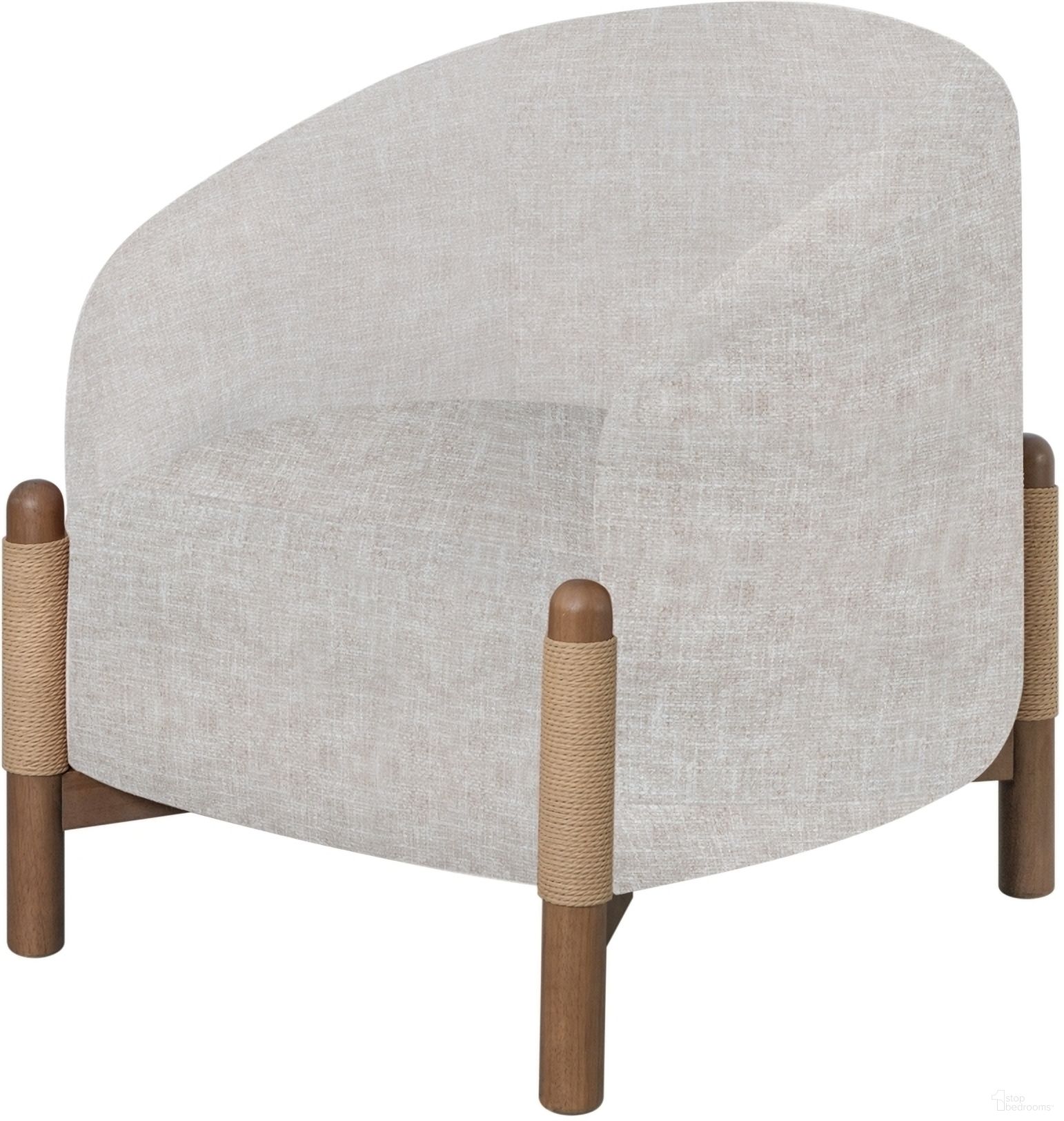 The appearance of Stormy Fabric Accent Chair In Butter Cream and Chestnut Brown designed by Armen Living in the modern / contemporary interior design. This butter cream/chestnut brown piece of furniture was selected by 1StopBedrooms from Stormy Collection to add a touch of cosiness and style into your home. Sku: LCSTCHCTBC. Material: Fabric.