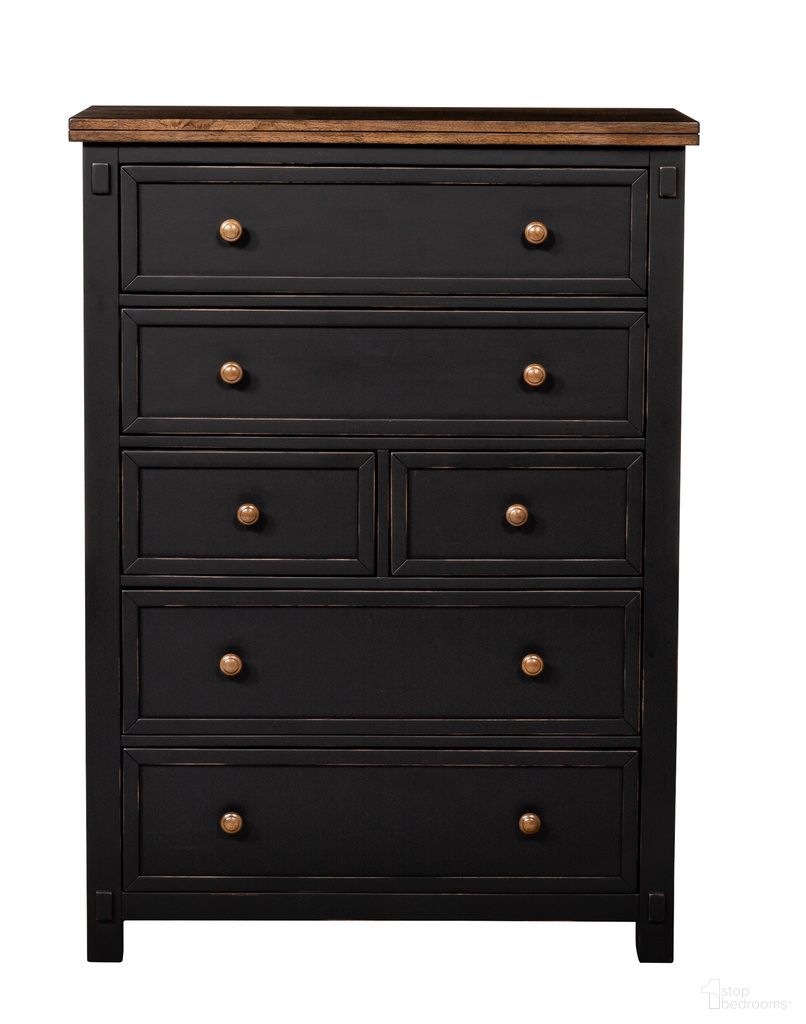 The appearance of Stormy Ridge Chickory And Black Chest designed by A-America in the transitional interior design. This brown and gray piece of furniture was selected by 1StopBedrooms from Stormy Ridge Collection to add a touch of cosiness and style into your home. Sku: STOBL5600. Material: Rubberwood.