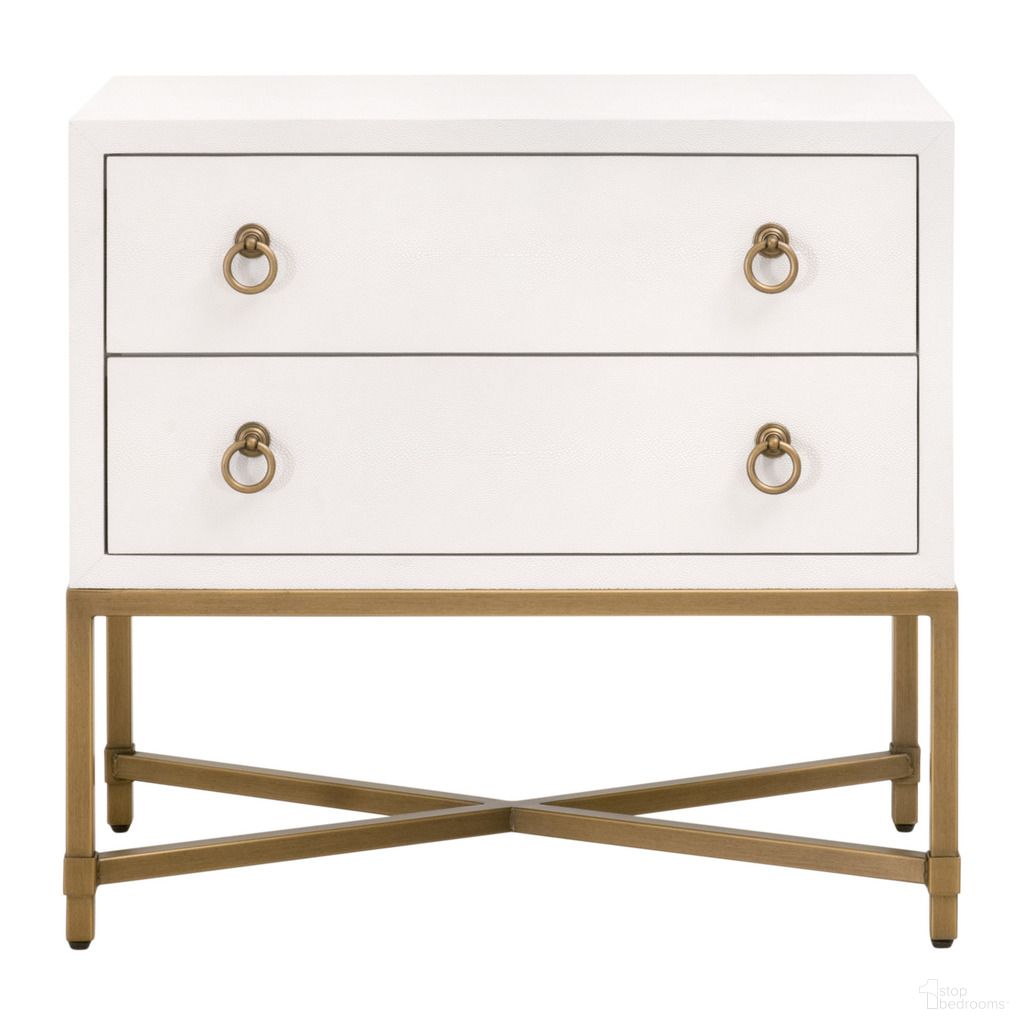 Strand 2-Drawer Nightstand In Pearl Shagreen