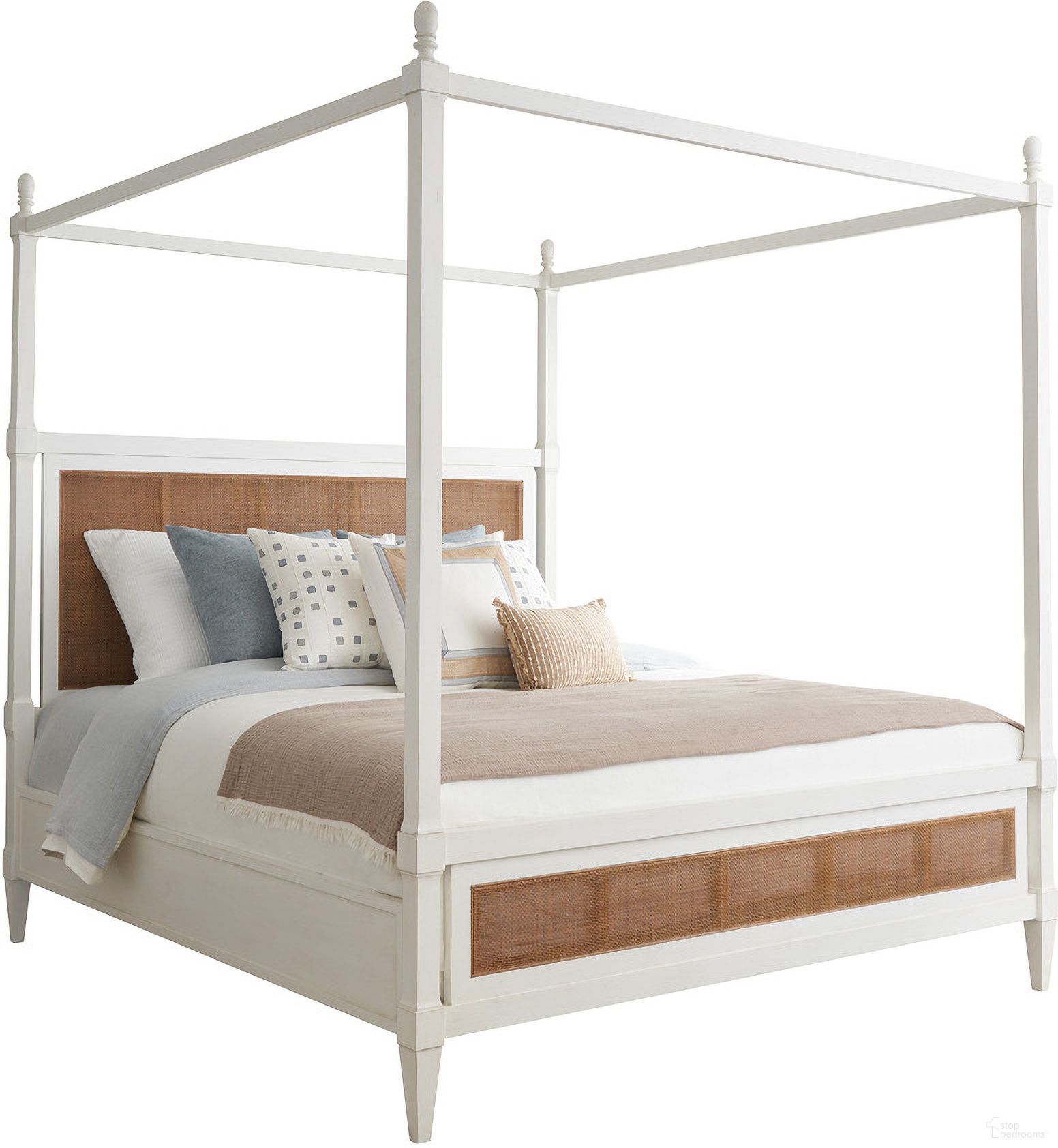 The appearance of Laguna Strand California King Poster Bed In Tides designed by Barclay Butera in the traditional interior design. This tides piece of furniture was selected by 1StopBedrooms from Laguna Collection to add a touch of cosiness and style into your home. Sku: 935-175C. Bed Type: Poster Bed. Material: Wood. Bed Size: California King.