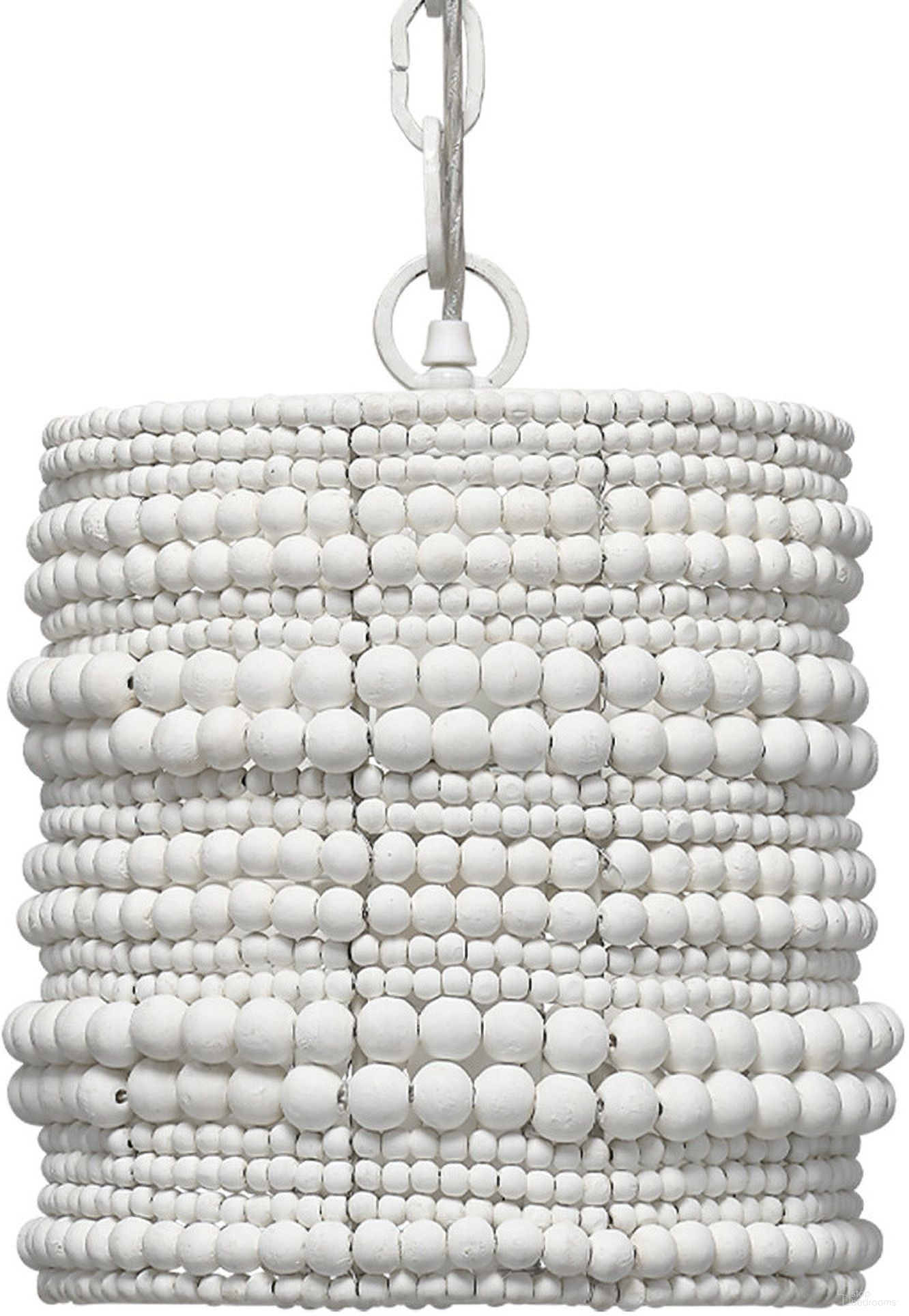 The appearance of Strand Wood Beaded Pendant In White designed by Jamie Young Company in the coastal interior design. This white piece of furniture was selected by 1StopBedrooms from Strand Collection to add a touch of cosiness and style into your home. Sku: 5STRA-PEWH. Material: Wood.