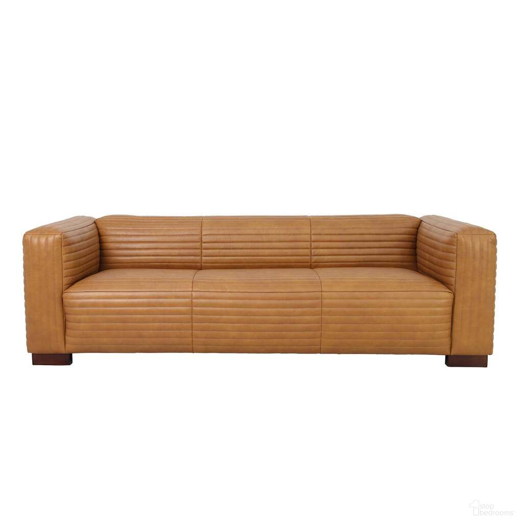 The appearance of Strata Sofa In Brown and Latte designed by LH Imports in the modern / contemporary interior design. This brown/latte piece of furniture  was selected by 1StopBedrooms from Strata Collection to add a touch of cosiness and style into your home. Sku: STR007. Material: Top Grain Leather.