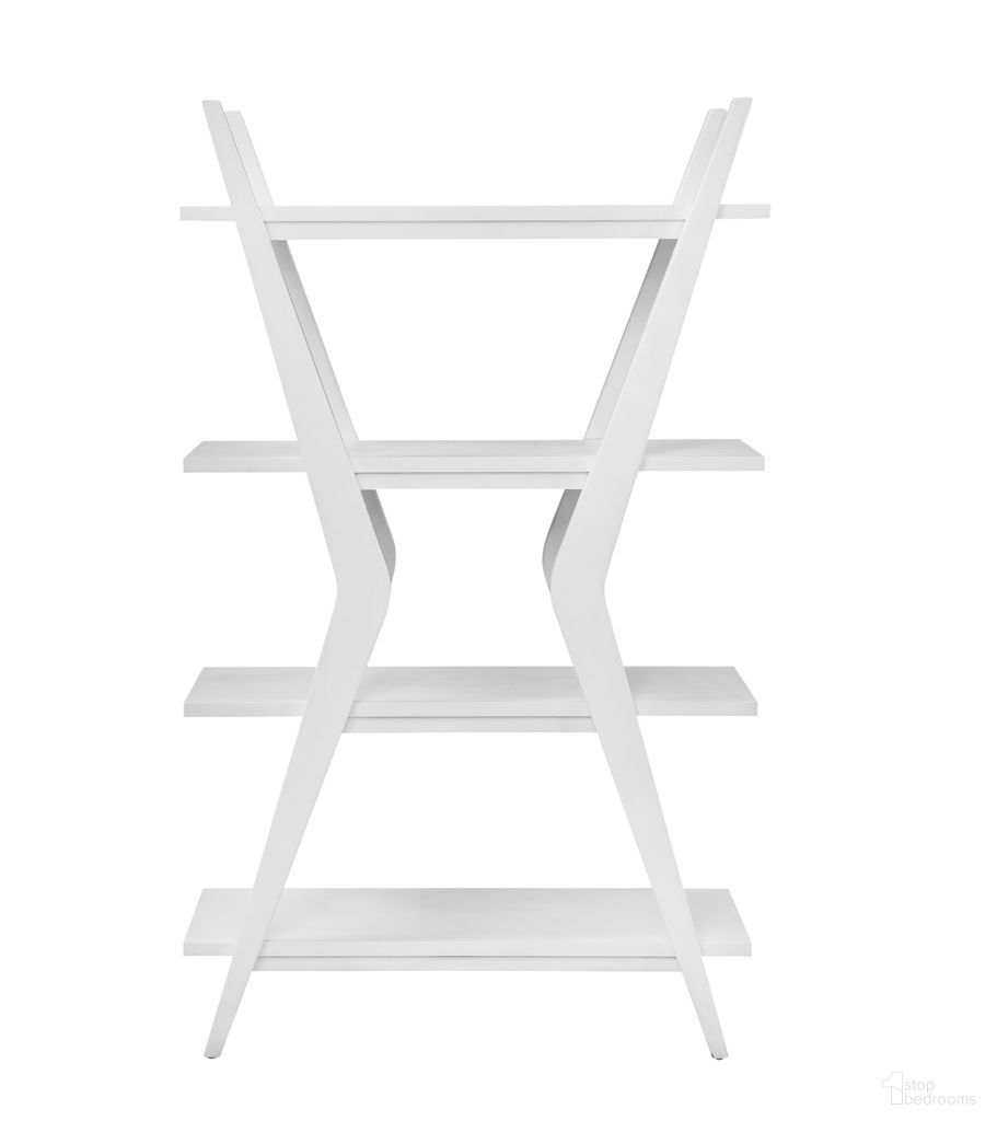 Stratton 66 Inch Etagere with 4 Open Shelves In White