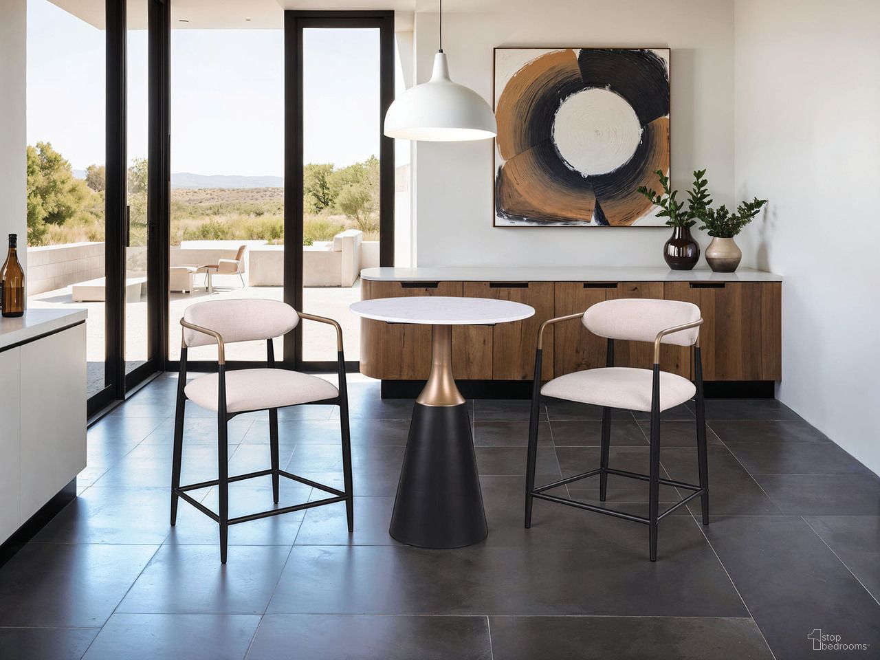 The appearance of Streatham Counter Height Chair Set of 2 In Black/White/Gold designed by Furniture of America in the modern / contemporary interior design. This black/white/gold piece of furniture was selected by 1StopBedrooms from Streatham Collection to add a touch of cosiness and style into your home. Sku: FM37002BK-PC-2PK. Material: Stone.