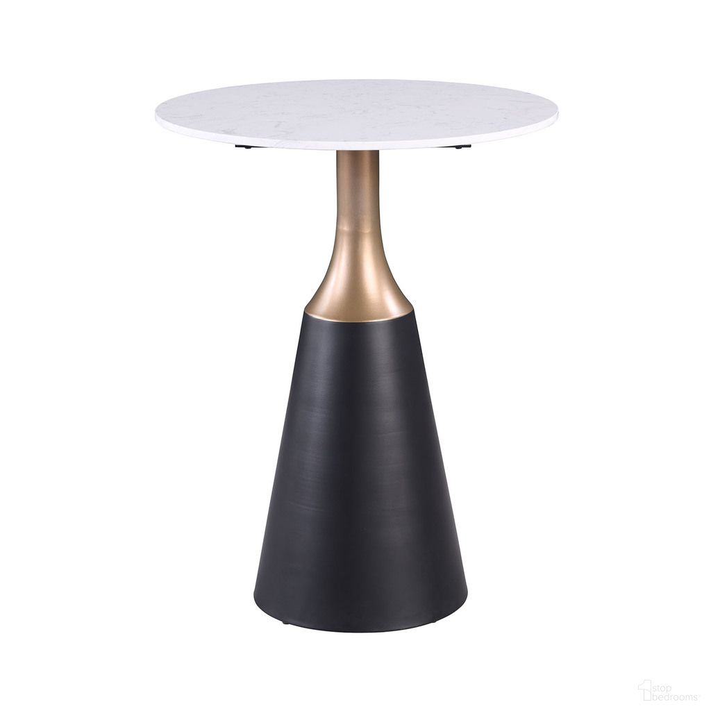 Streatham Dining Table In Black/White/Gold