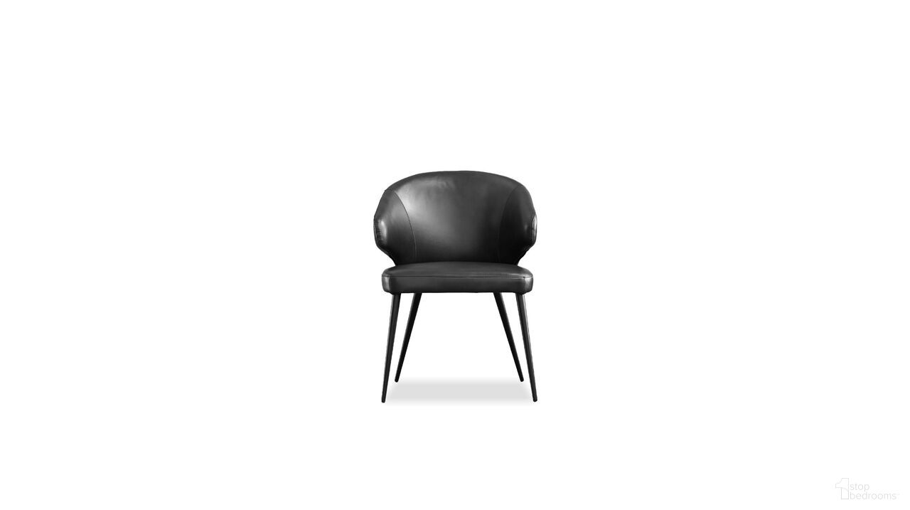 Stretto Dining Chair Black Powder Coated Steel Base In Pitch Black