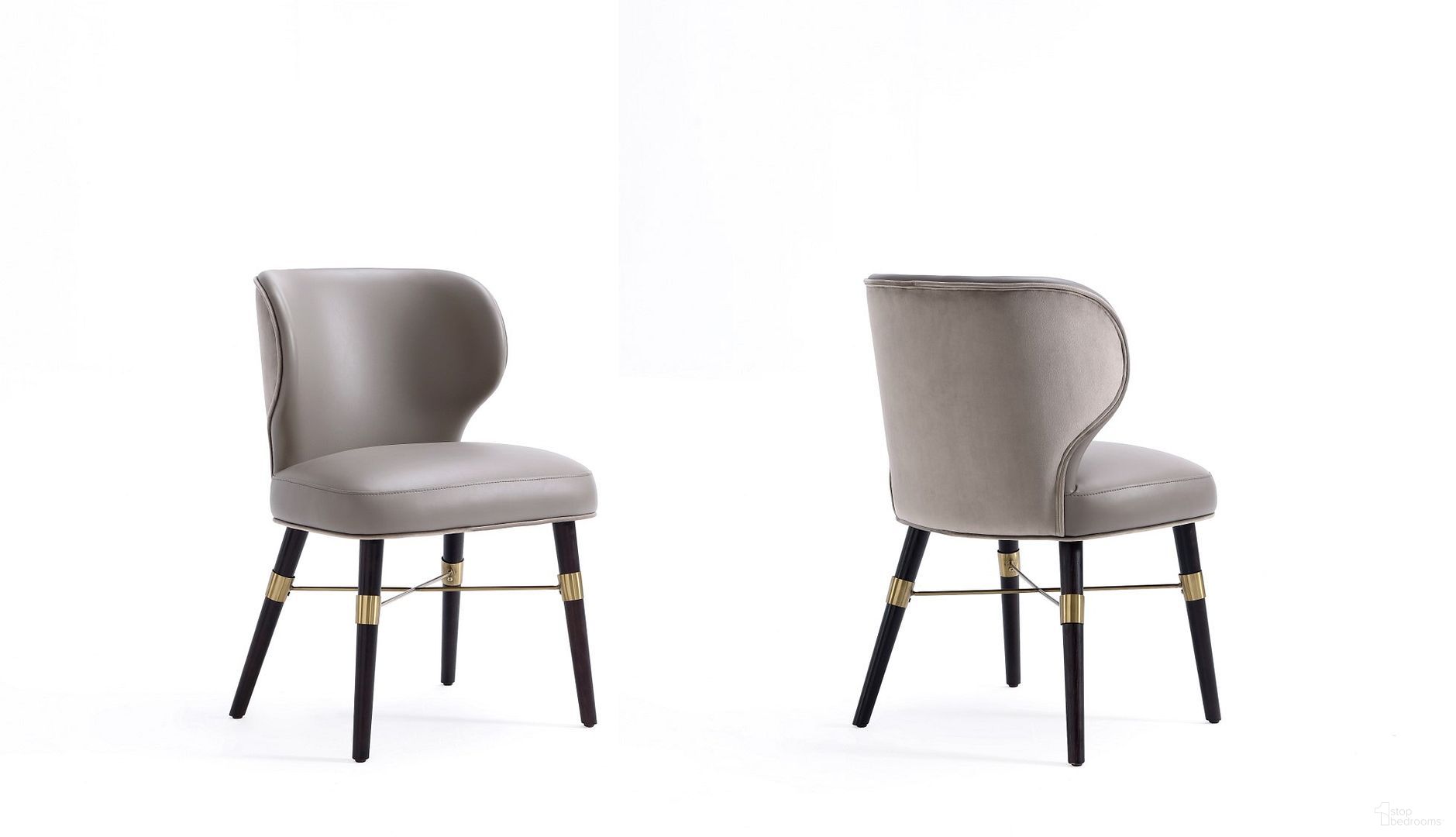 Strine Dining Chair Set of 2 In Dark Taupe