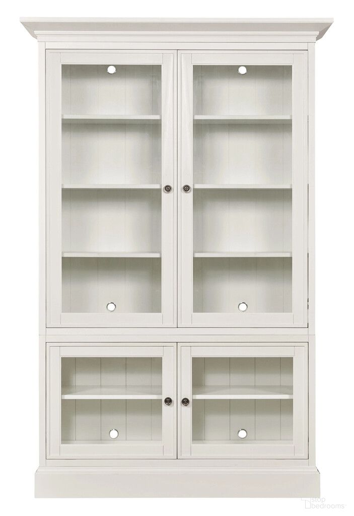 The appearance of Structures Double Display Cabinet In White designed by Hammary in the modern / contemporary interior design. This white piece of furniture  was selected by 1StopBedrooms from Structures Collection to add a touch of cosiness and style into your home. Sku: 267-512;267-532;267-572;267-582. Material: Birch Veneer.
