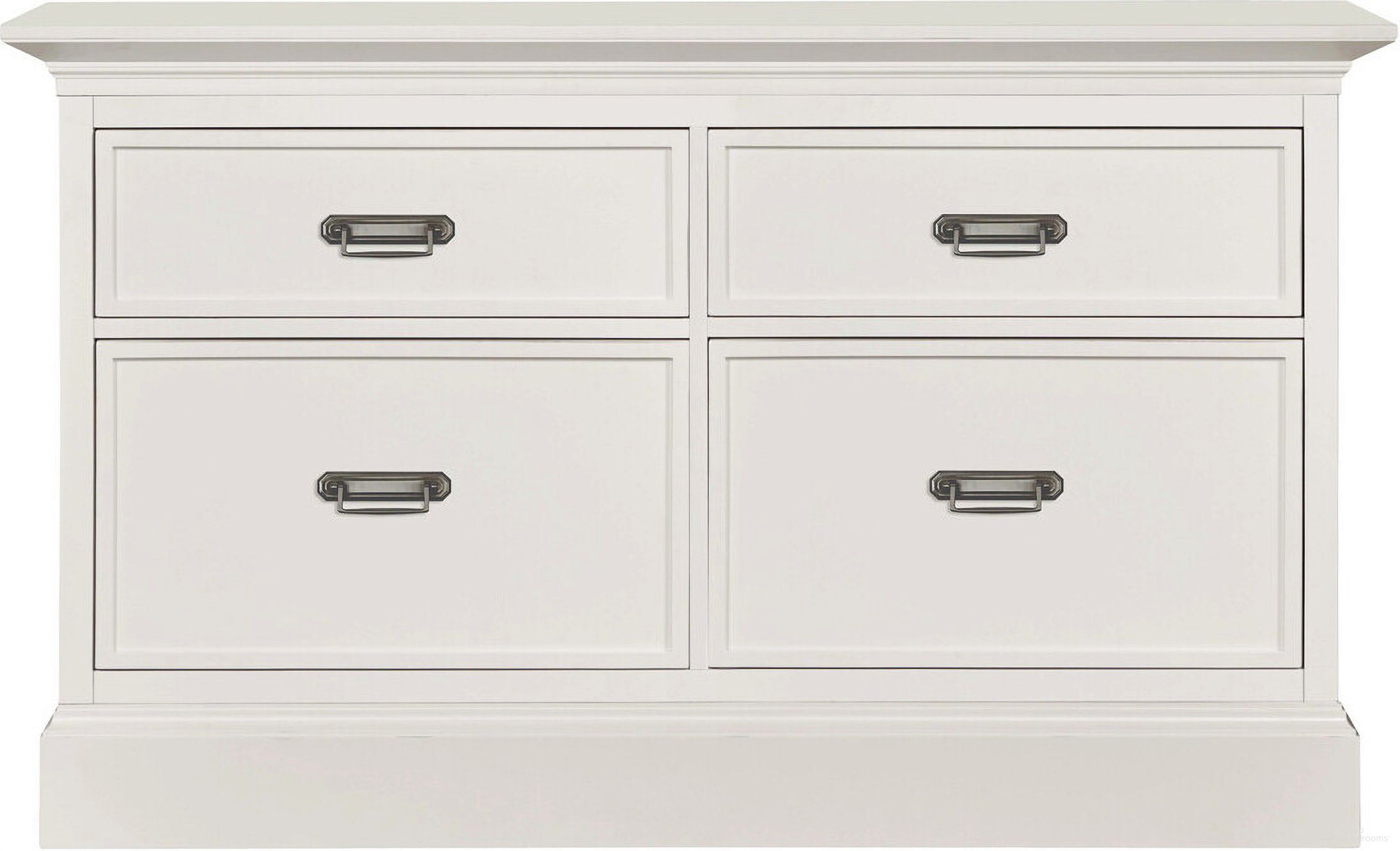 The appearance of Structures Double Storage Console In White designed by Hammary in the modern / contemporary interior design. This white piece of furniture  was selected by 1StopBedrooms from Structures Collection to add a touch of cosiness and style into your home. Sku: 267-512;267-542;267-582. Material: Birch Veneer.