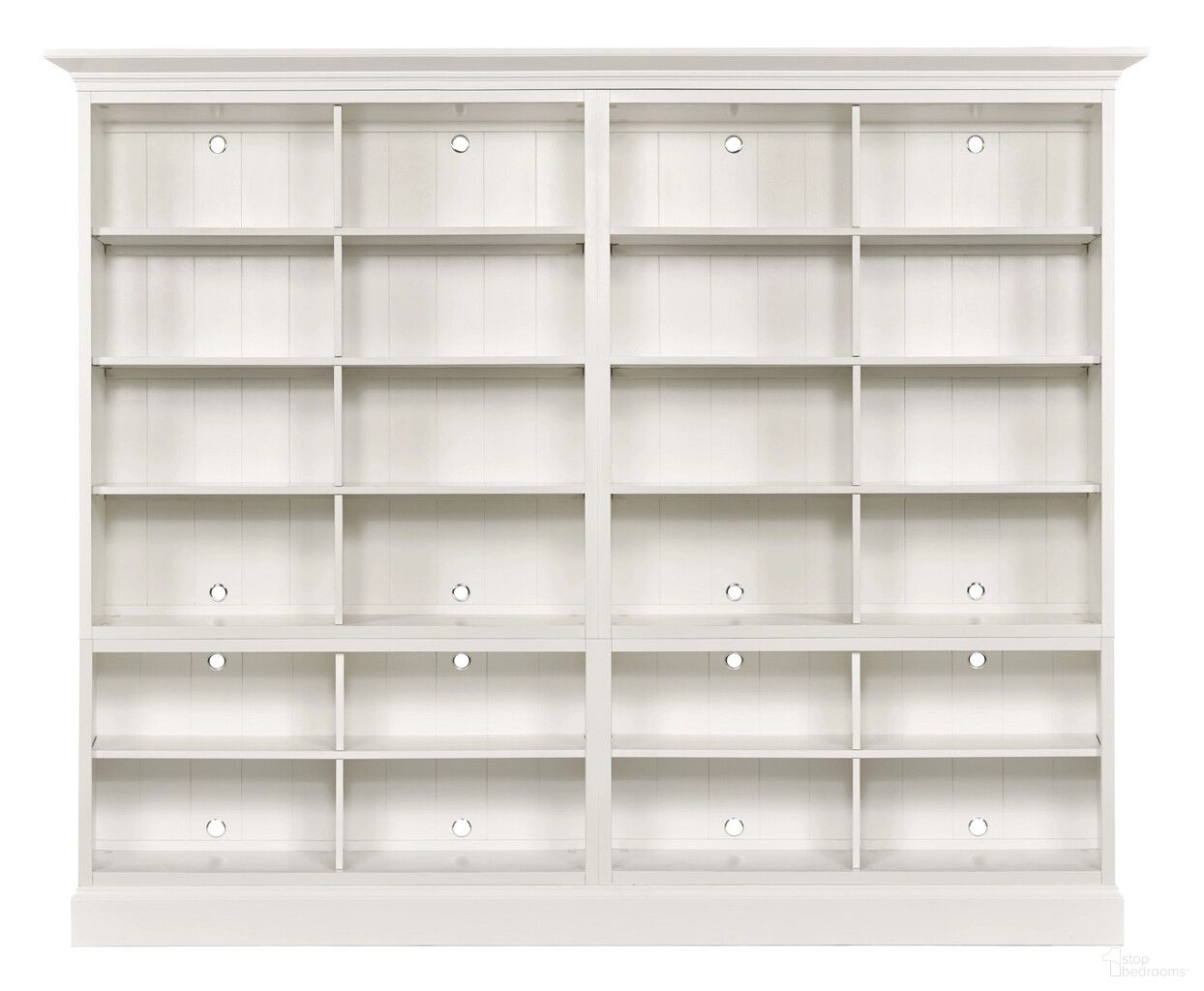 The appearance of Structures Quad Bookcase In White designed by Hammary in the modern / contemporary interior design. This white piece of furniture  was selected by 1StopBedrooms from Structures Collection to add a touch of cosiness and style into your home. Sku: 267-514;267-522;267-522;267-562;267-562;267-584. Material: Birch Veneer.