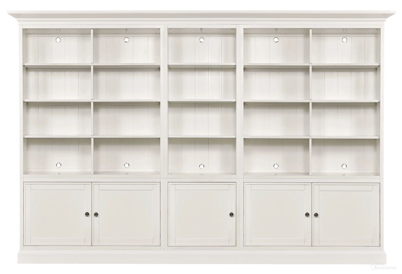The appearance of Structures Quintuple Display Bookcase In White designed by Hammary in the modern / contemporary interior design. This white piece of furniture  was selected by 1StopBedrooms from Structures Collection to add a touch of cosiness and style into your home. Sku: 267-515;267-531;267-532;267-532;267-561;267-562;267-562;267-585. Material: Birch Veneer.